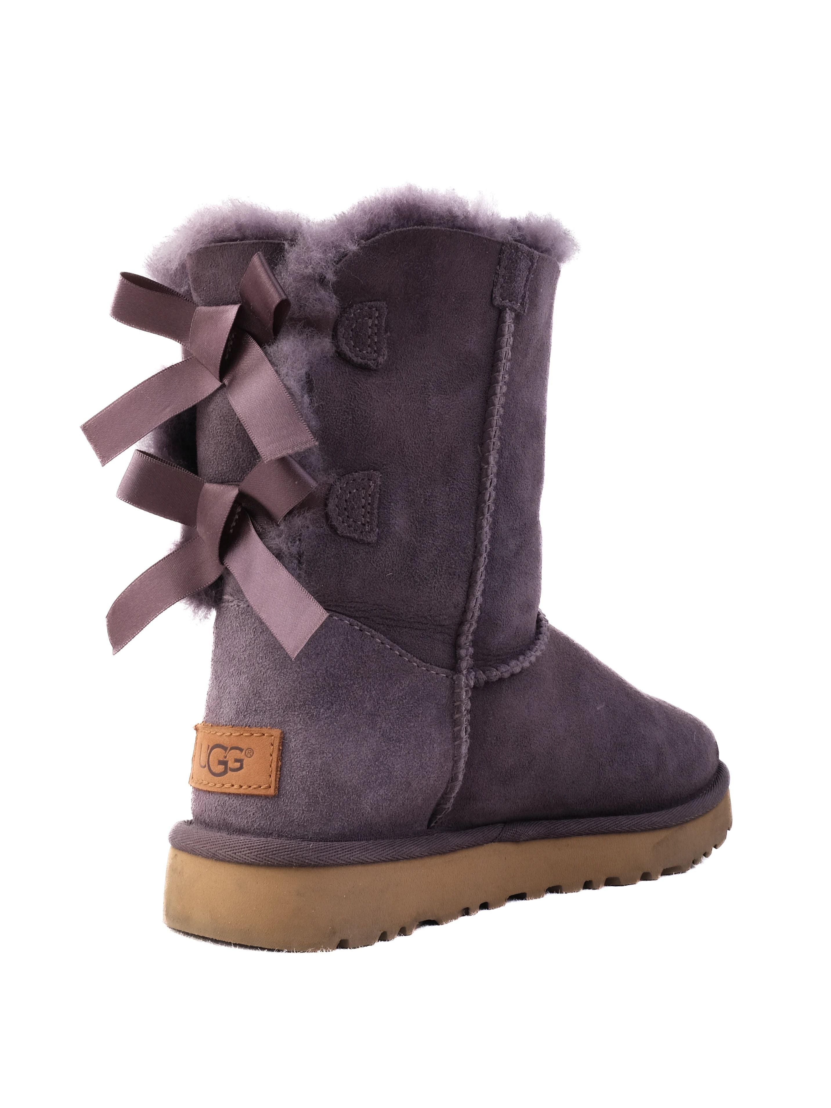 Excellent Ugg Purple Leather Boots with Fluffy Lining Size 37