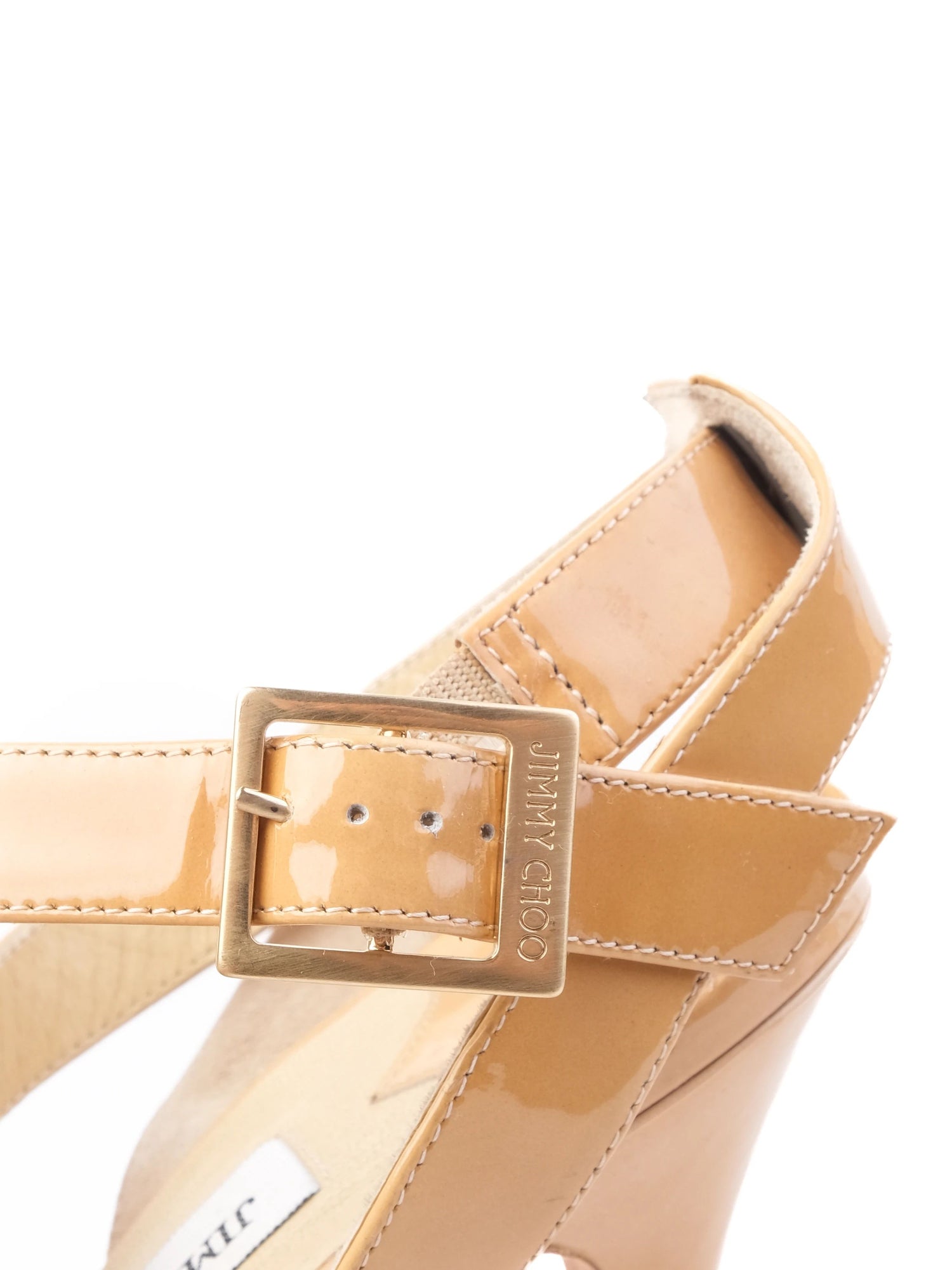 Excellent Jimmy Choo White Leather High-Heeled Sandals Size 42