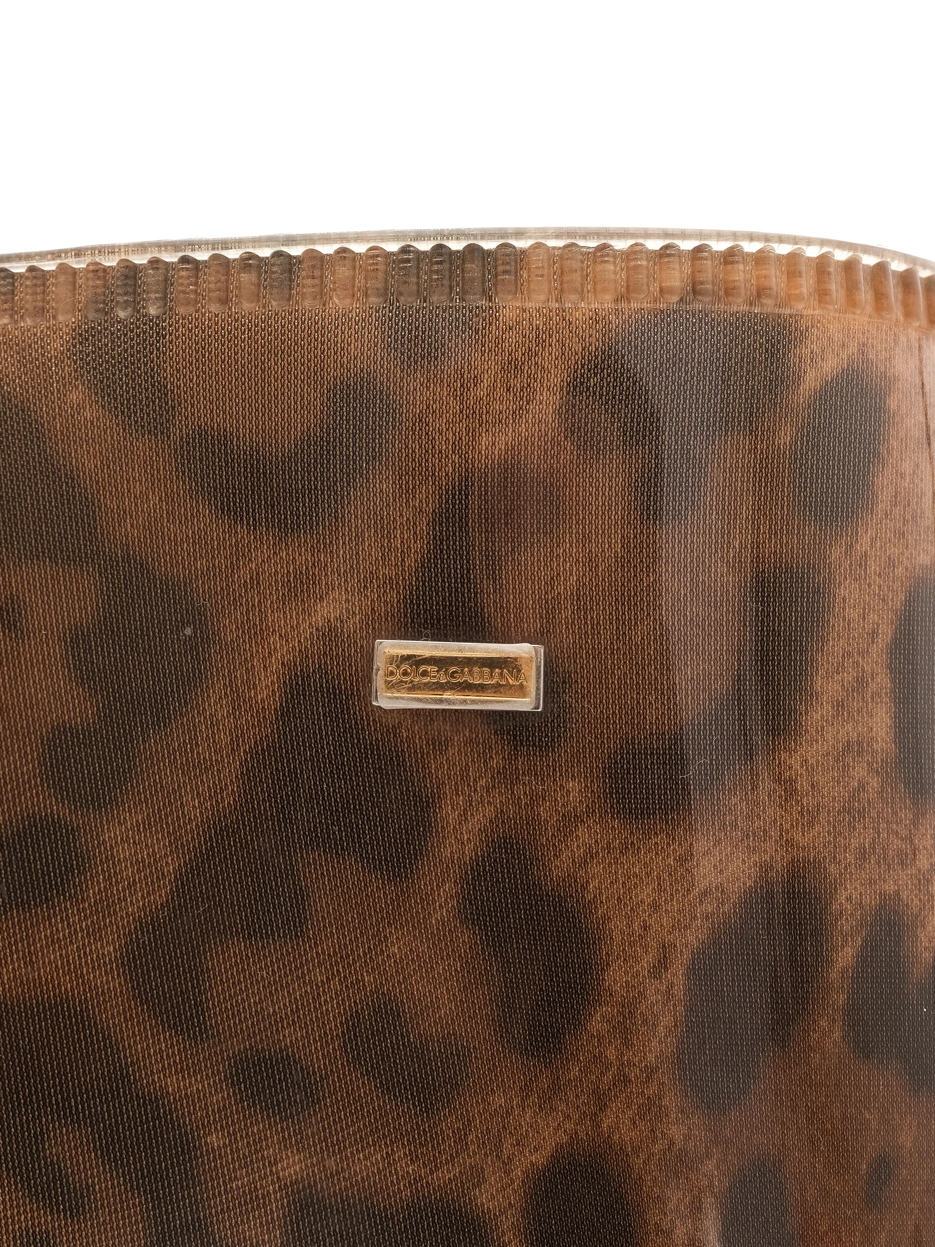 Excellent Dolce Gabbana Leopard Print Boots Size 36 Glossy Finish