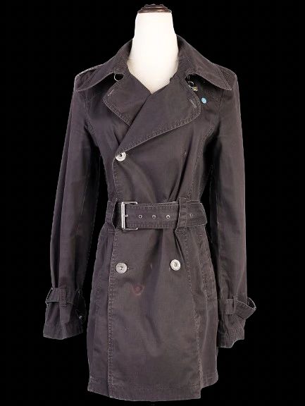 Excellent Diesel Gray Cotton Trench Coat for Women