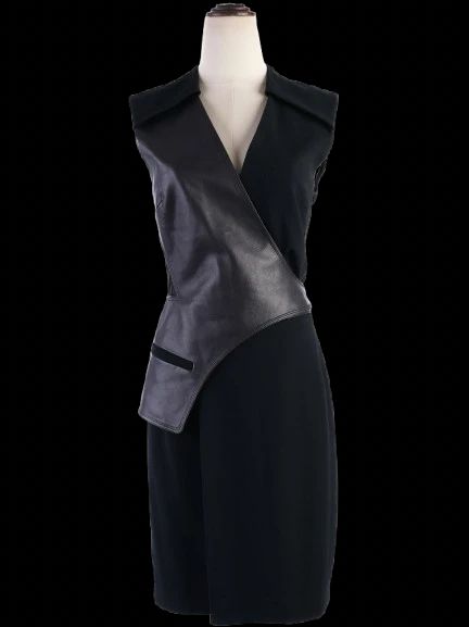 Excellent Alexander Wang Black Asymmetrical Dress Size M Viscose