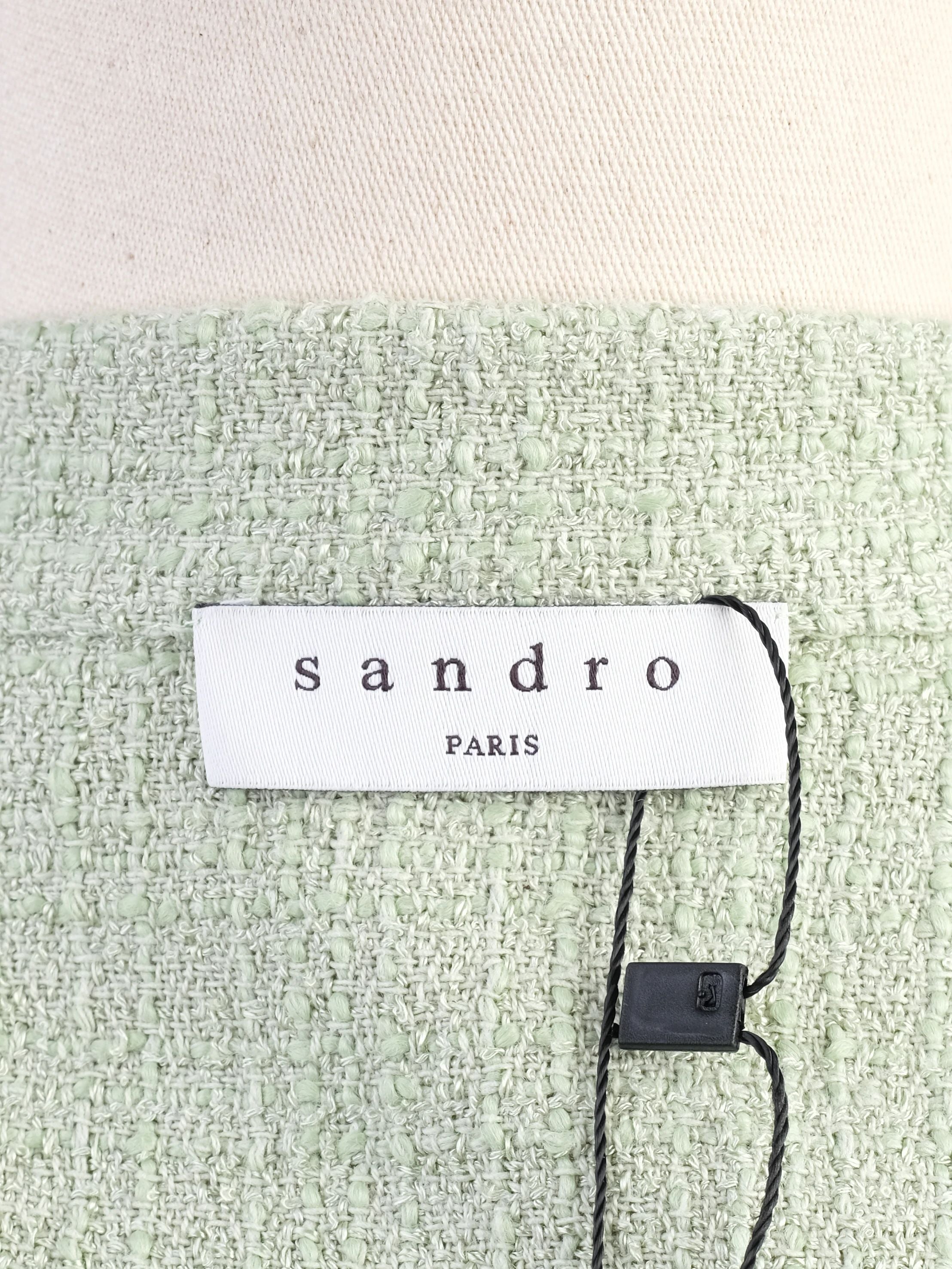 Excellent Sandro Blue Viscose Dress Double-Breasted Size M