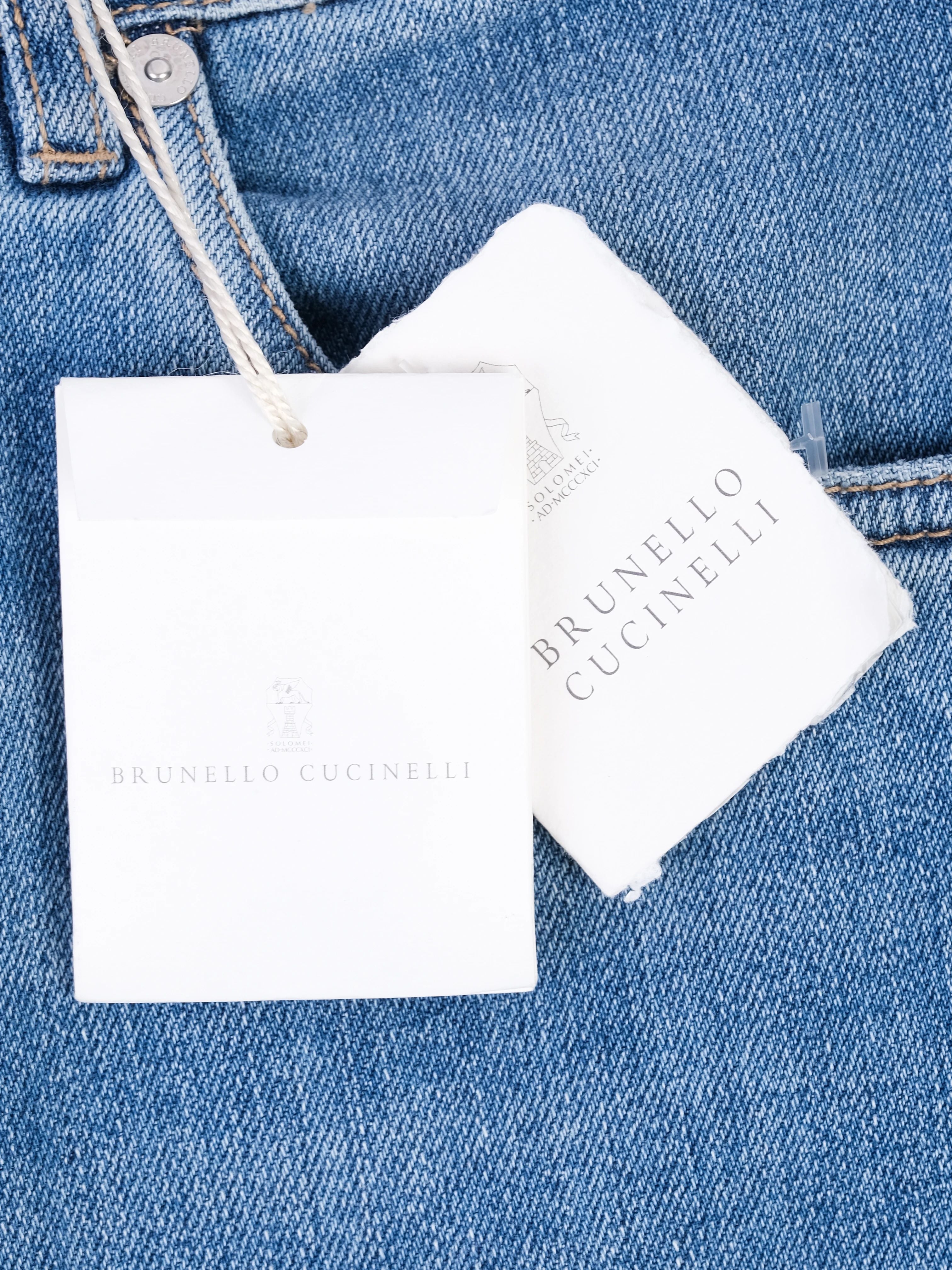 NEW Brunello Cucinelli Blue Cotton Jeans Women Size N/A