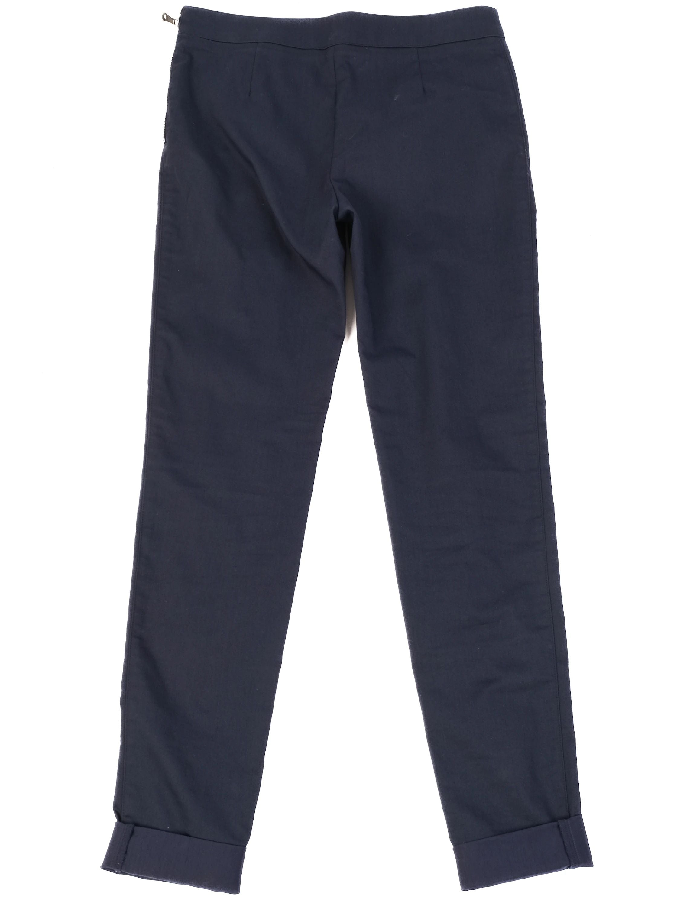 Excellent Dolce Gabbana Navy Blue Nylon Pants with Zippered Pockets