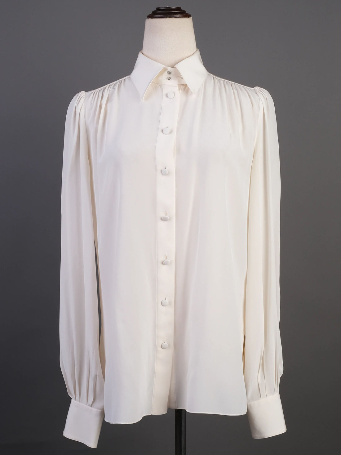 Excellent Dolce Gabbana White Cotton Blouse Women Long Sleeve