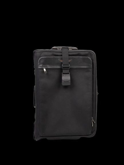 Excellent Zero Halliburton Black Leather Rolling Suitcase