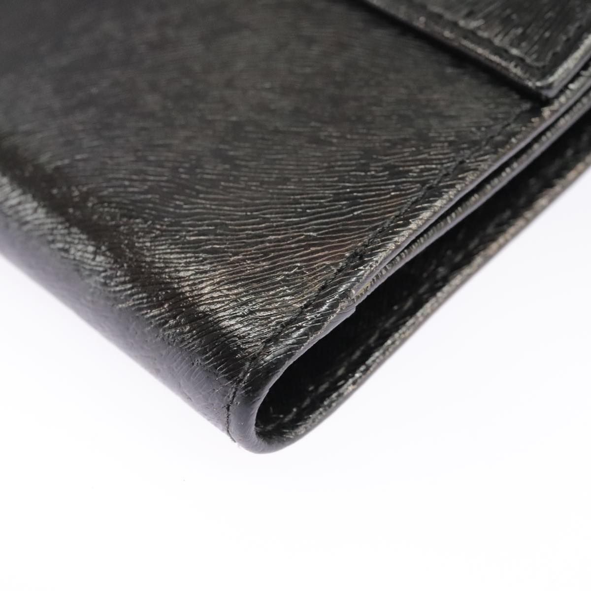 Fendi Wallet Leather Black Auth