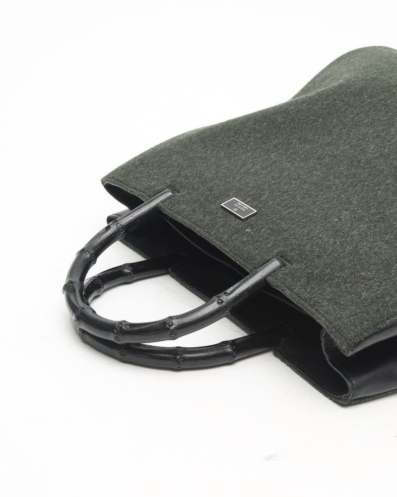 Gucci Bamboo Wool Tote Bag
