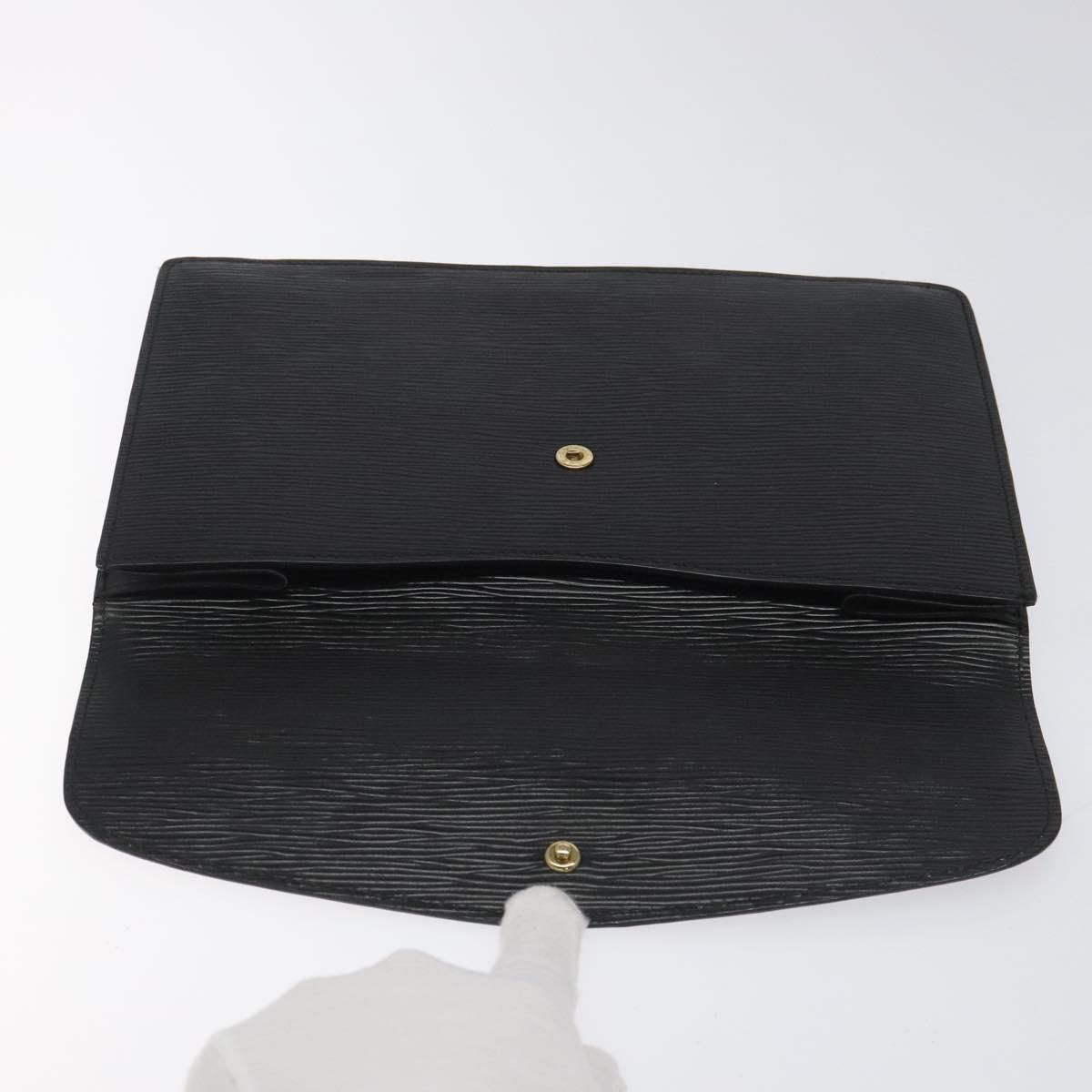 Louis Vuitton Epi Montaigne 27 Clutch Bag Black M 52652 Lv Auth