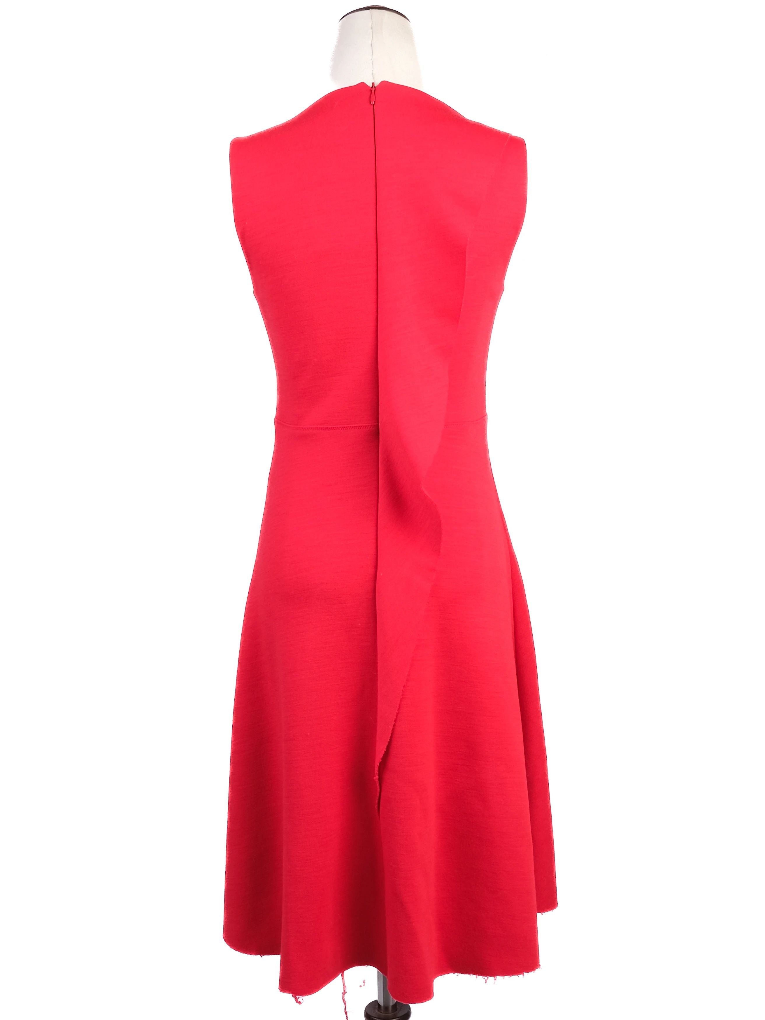 Joseph Red Wool Sleeveless Dress Size S - Excellent Condition