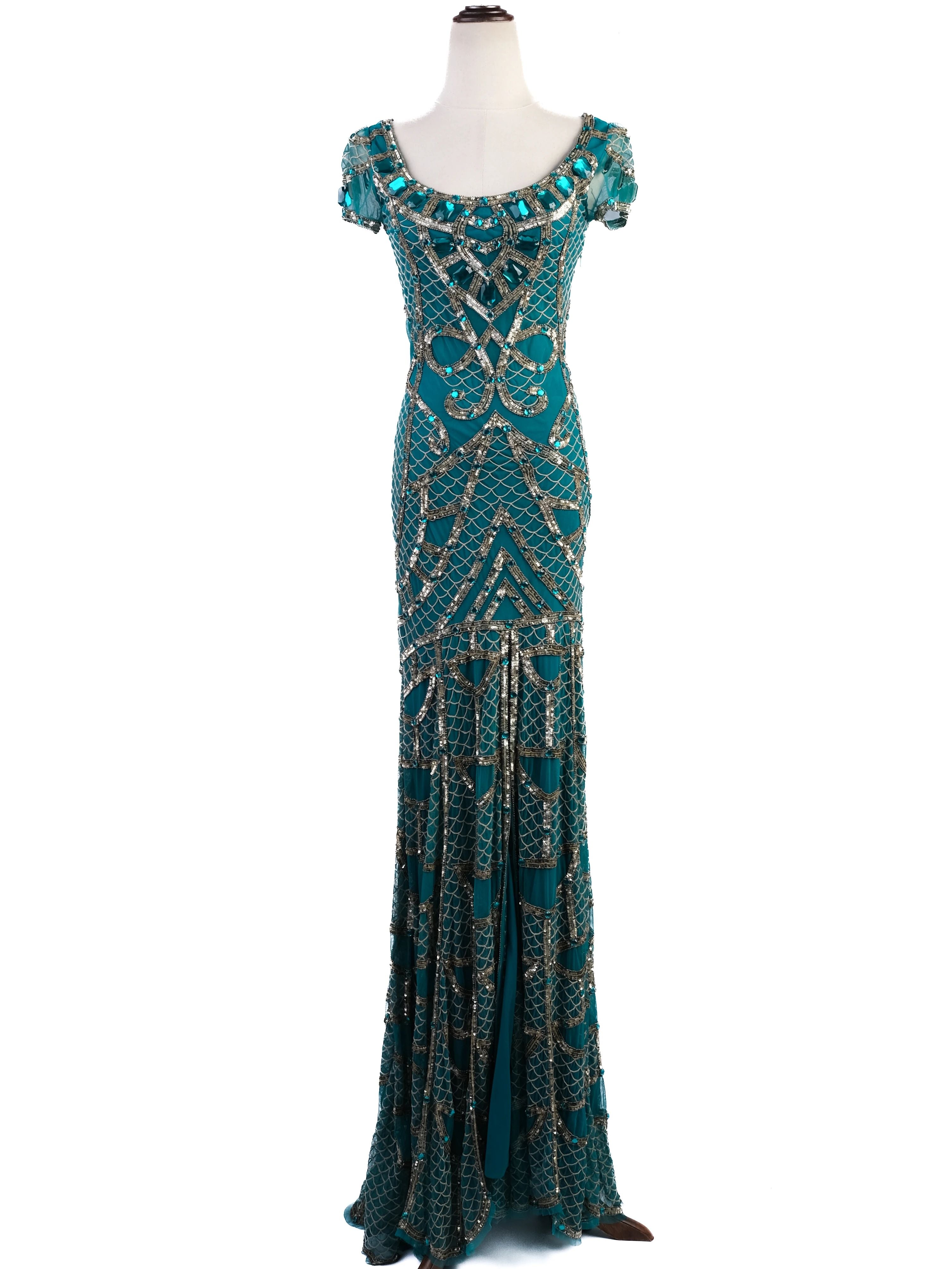 Excellent Temperley London Green Embellished Gown Size S