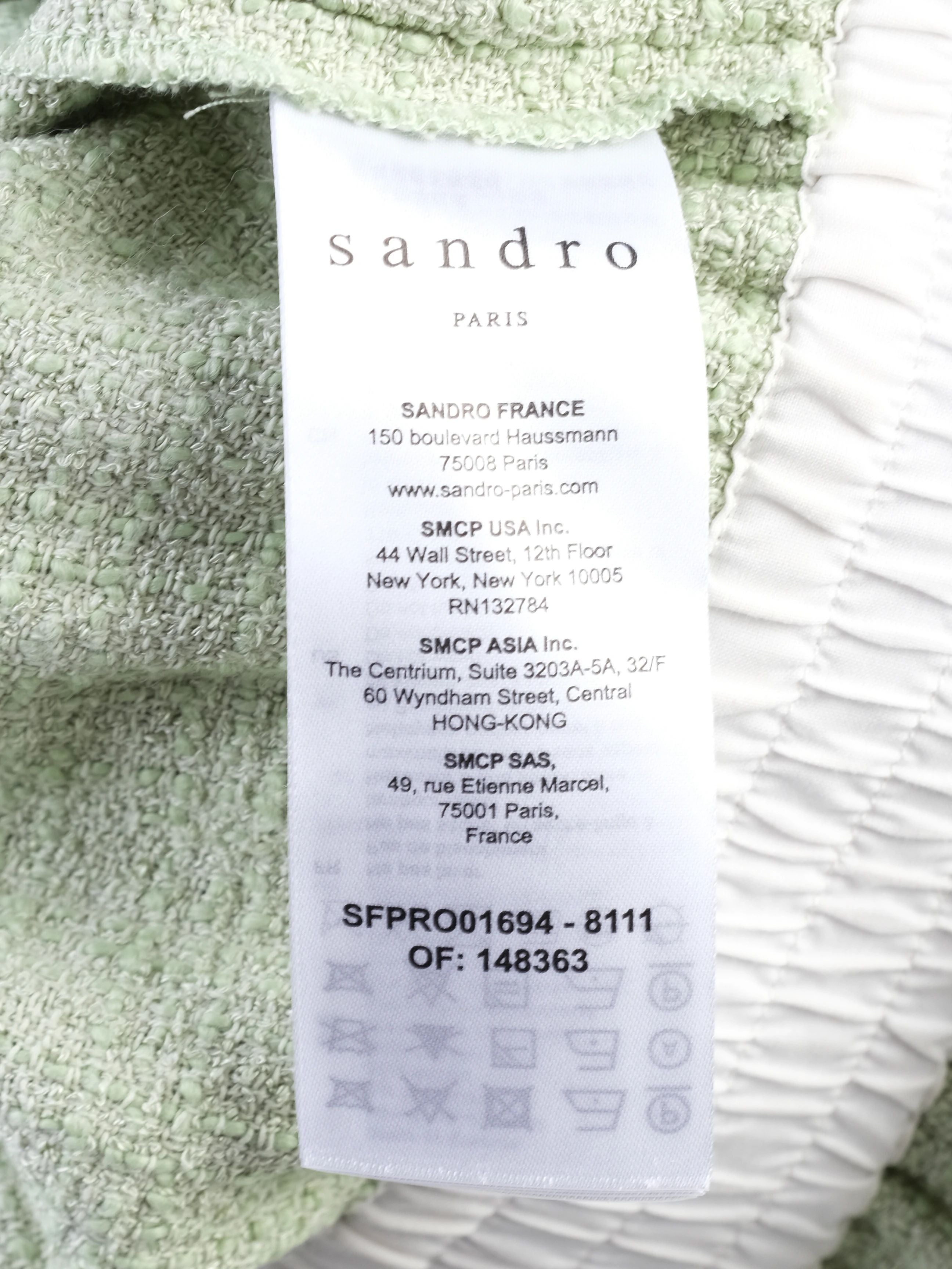 Excellent Sandro Blue Viscose Dress Double-Breasted Size M