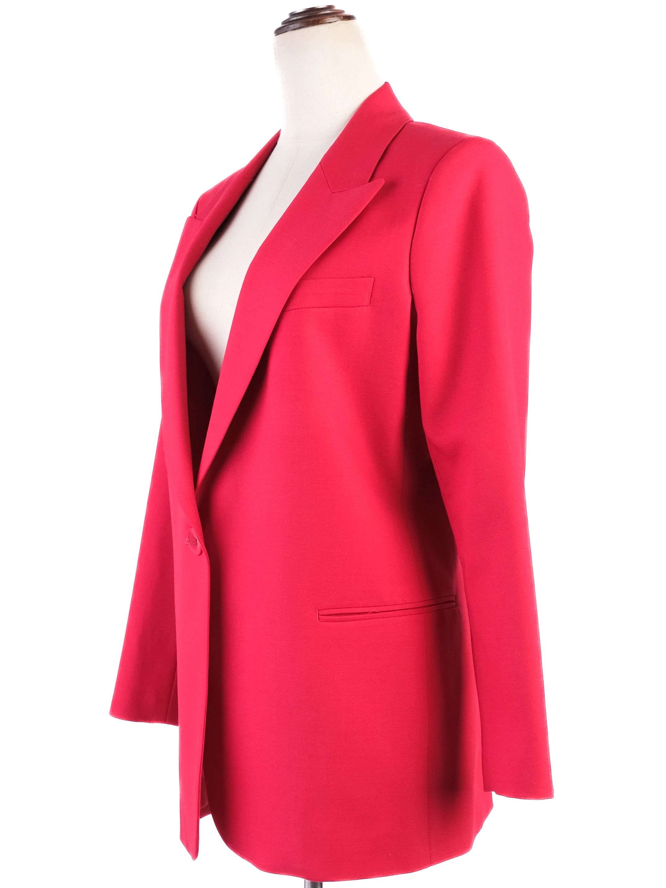 Excellent Reiss Red Wool Blazer Size L for Women