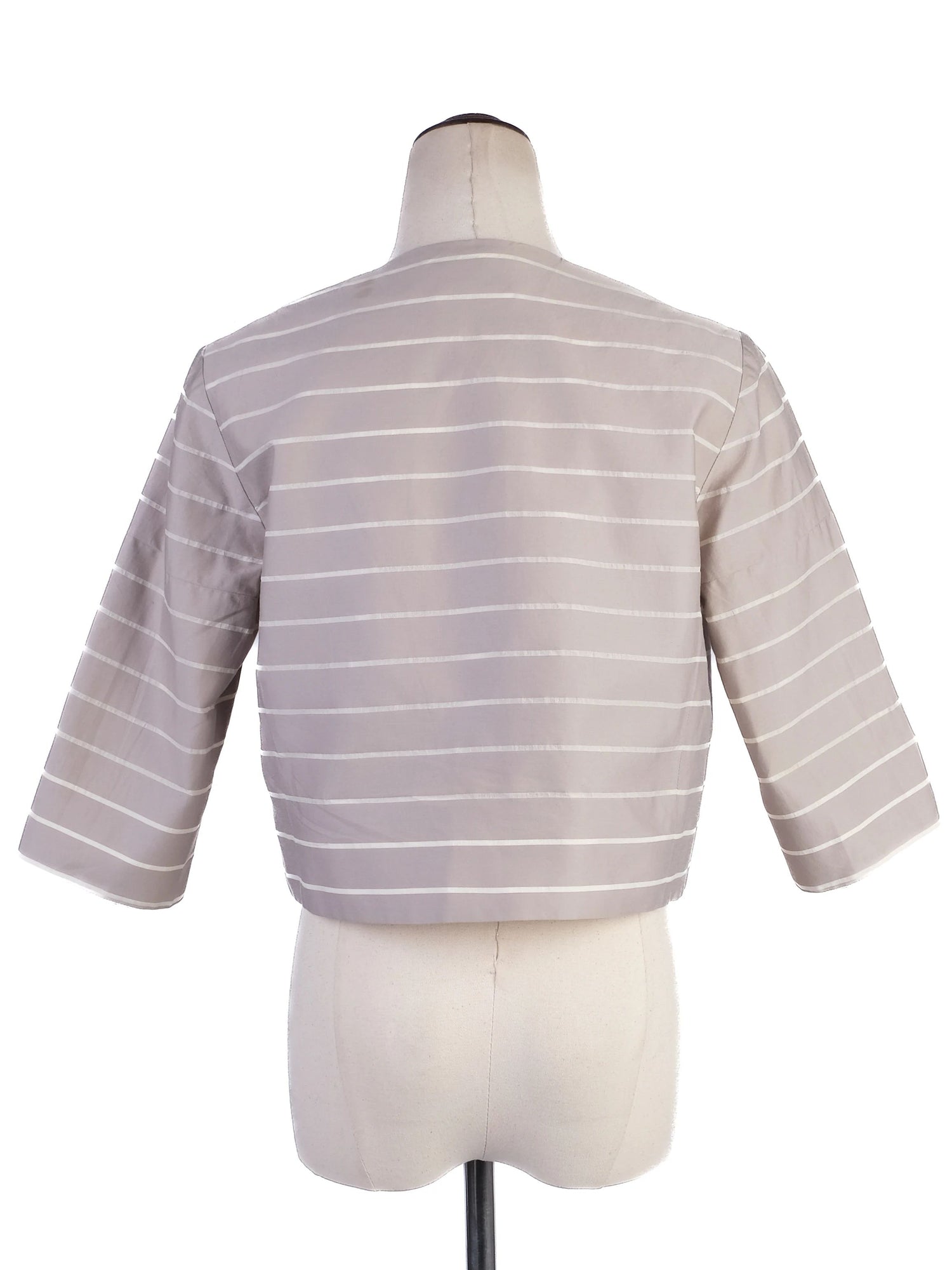 Excellent Weekend MaxMara Gray Silk Cropped Jacket Size S