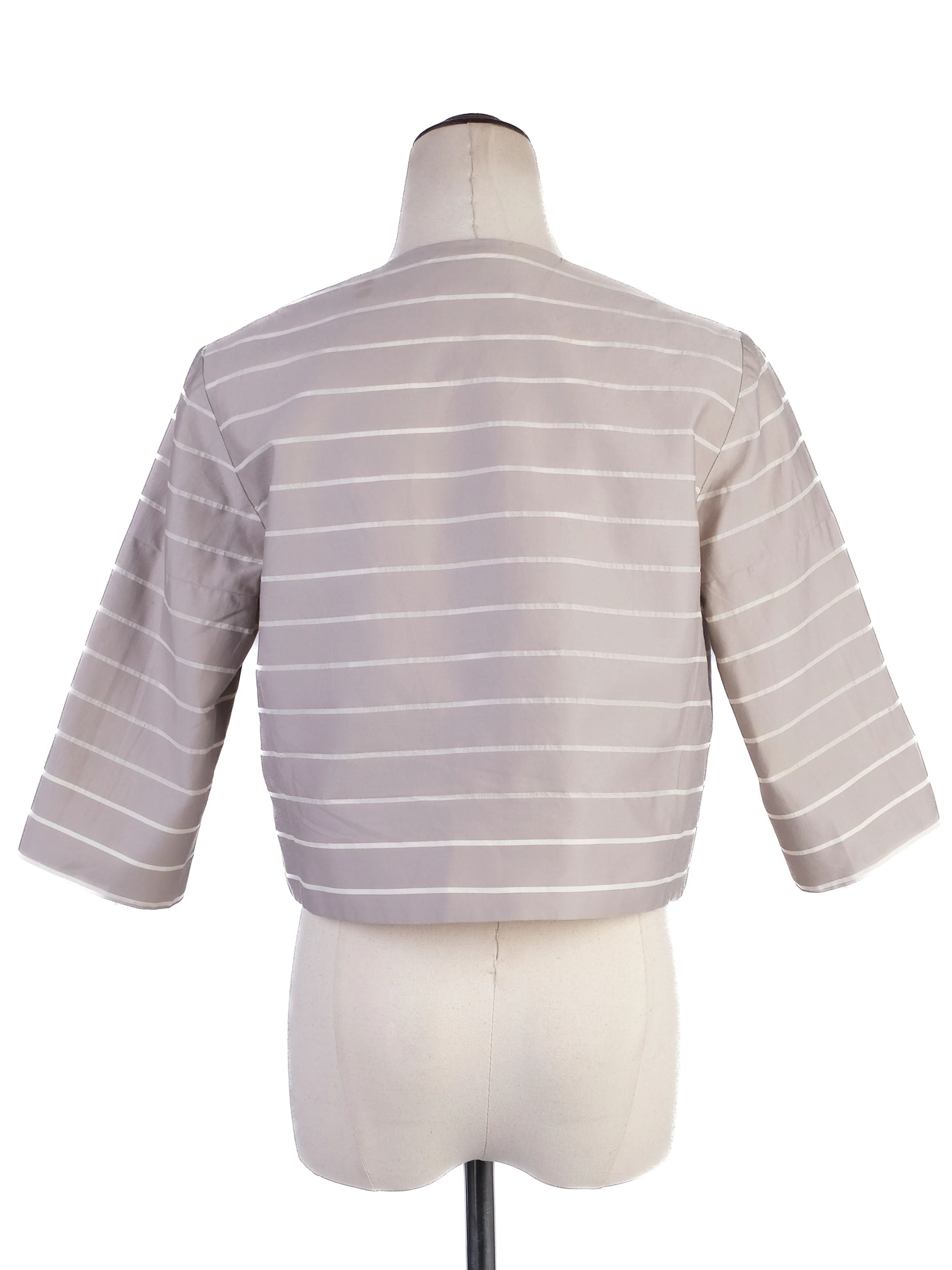 Excellent Weekend MaxMara Gray Silk Cropped Jacket Size S