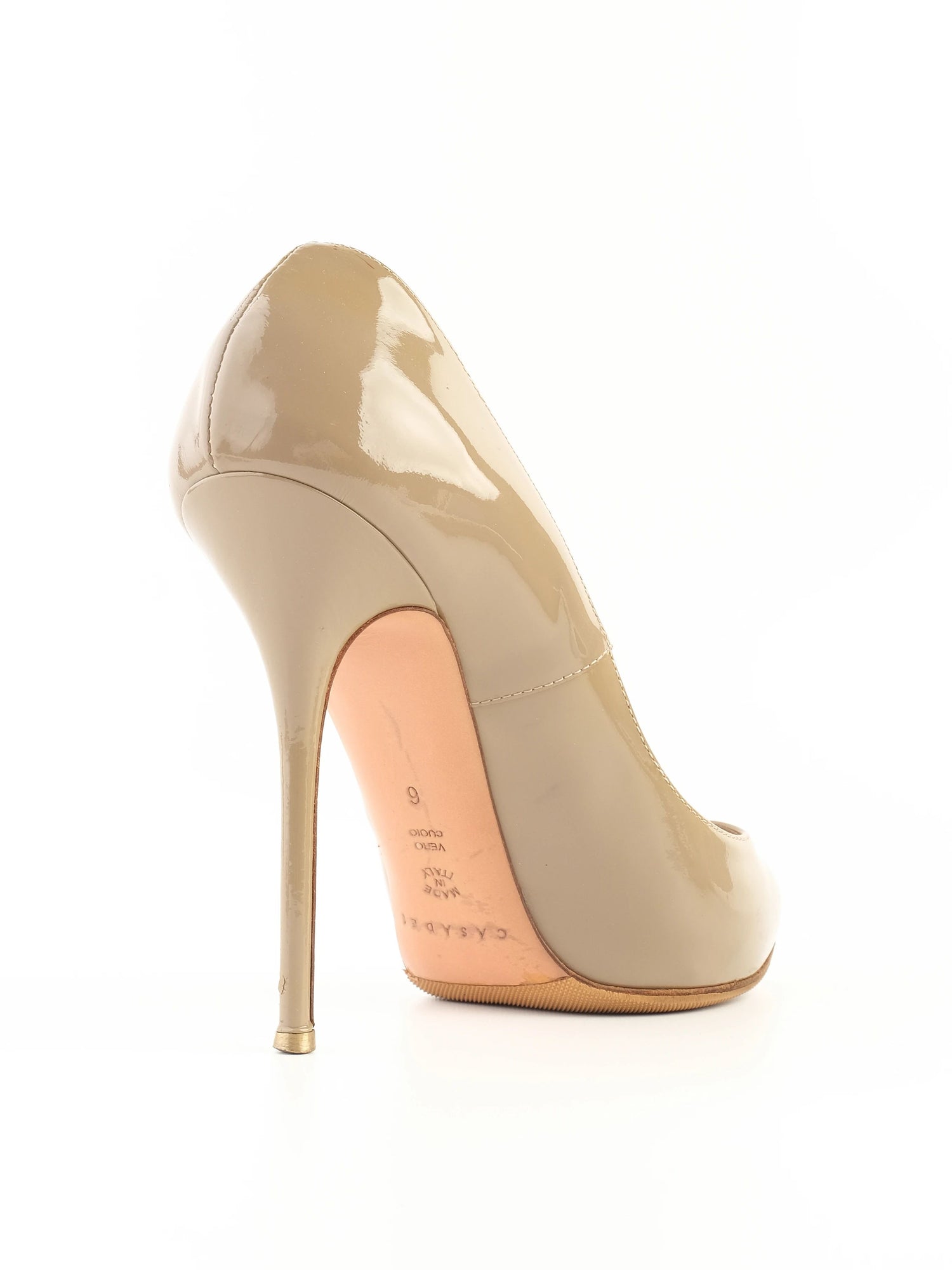 Excellent Casadei Gray Leather High-Heeled Shoes Size N/A