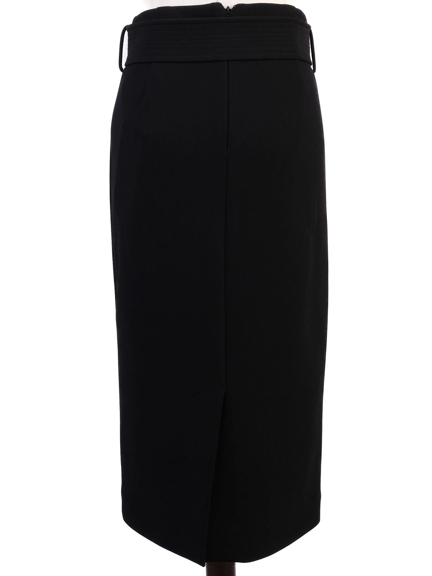 NEW Reiss Black Midi Skirt XXS Pencil Shape with Belted Waist