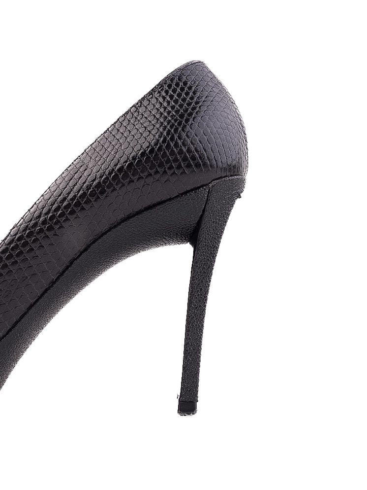 Excellent Donna Karan Black Leather High-Heeled Shoes Size 37
