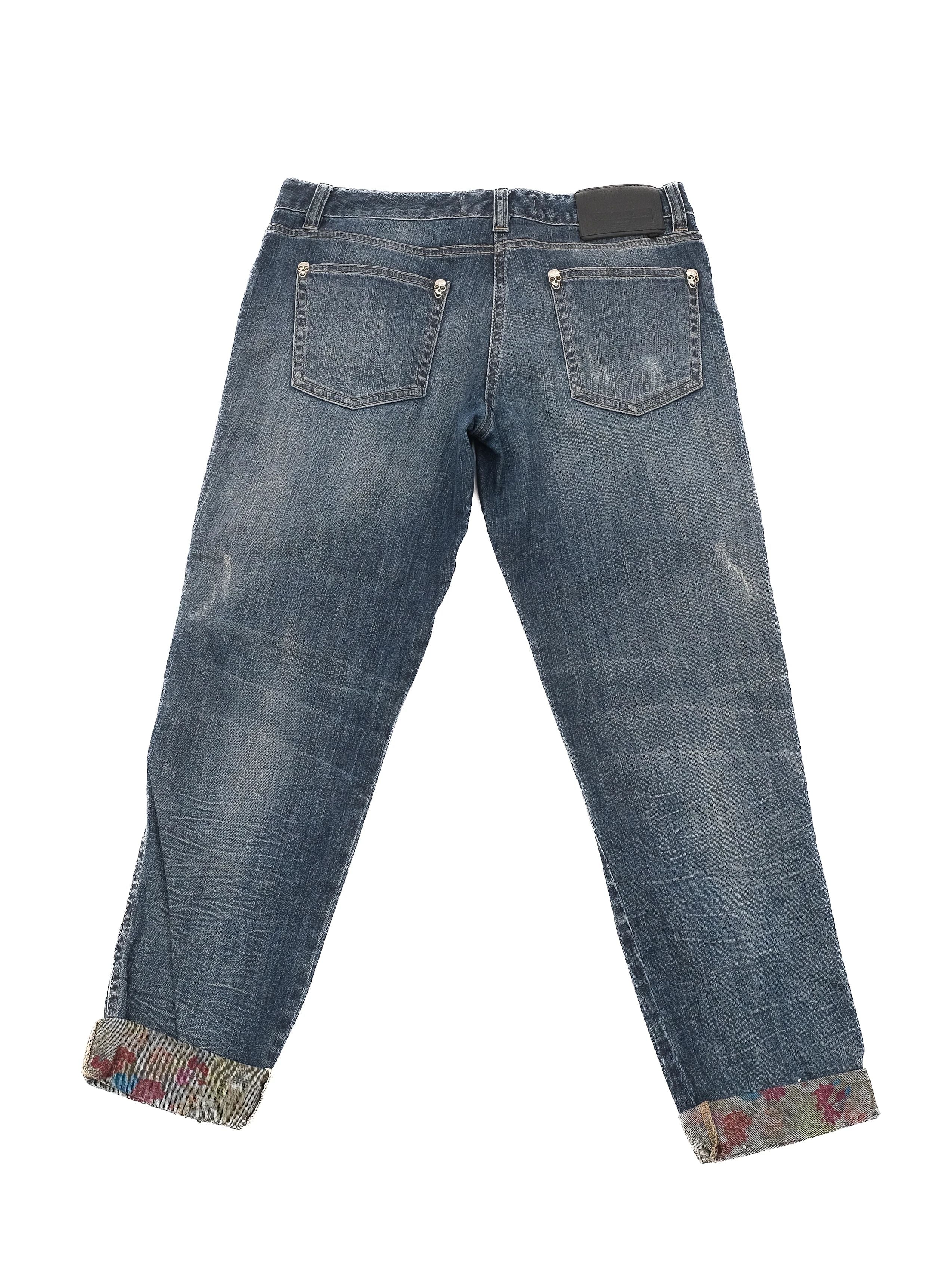 Excellent Phillipp Plein Distressed Denim Jeans Blue Size M