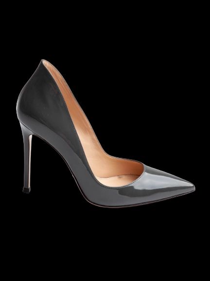Perfect Gianvito Rossi Gray Patent Leather High-Heeled Shoes