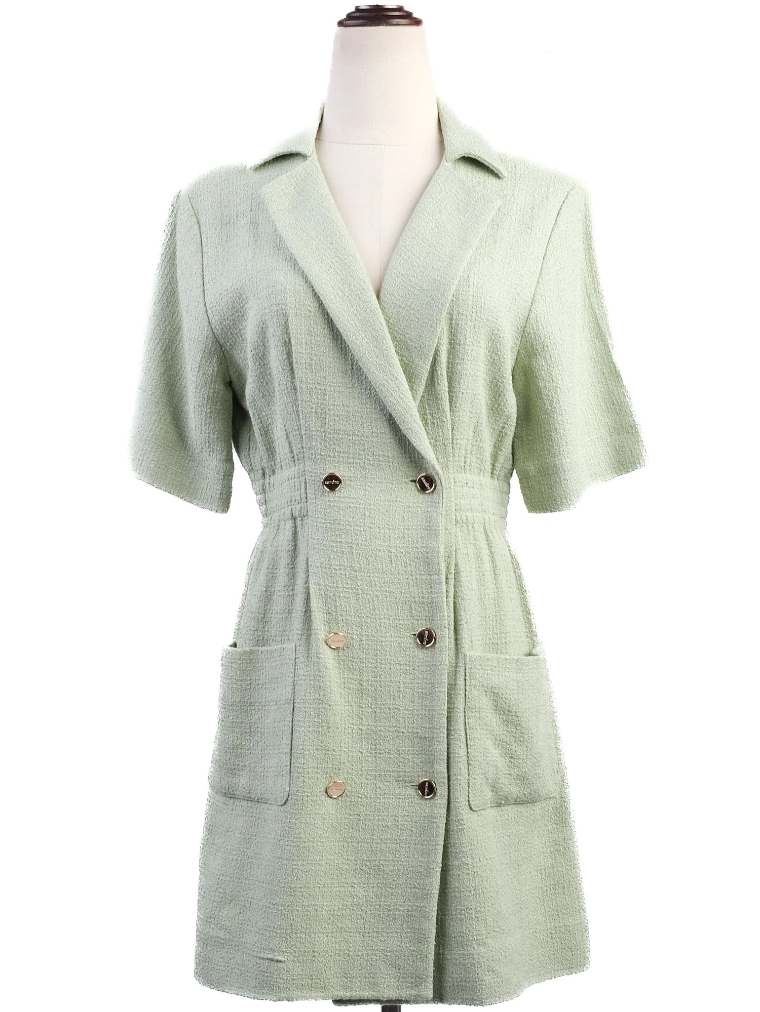Excellent Sandro Blue Viscose Dress Double-Breasted Size M