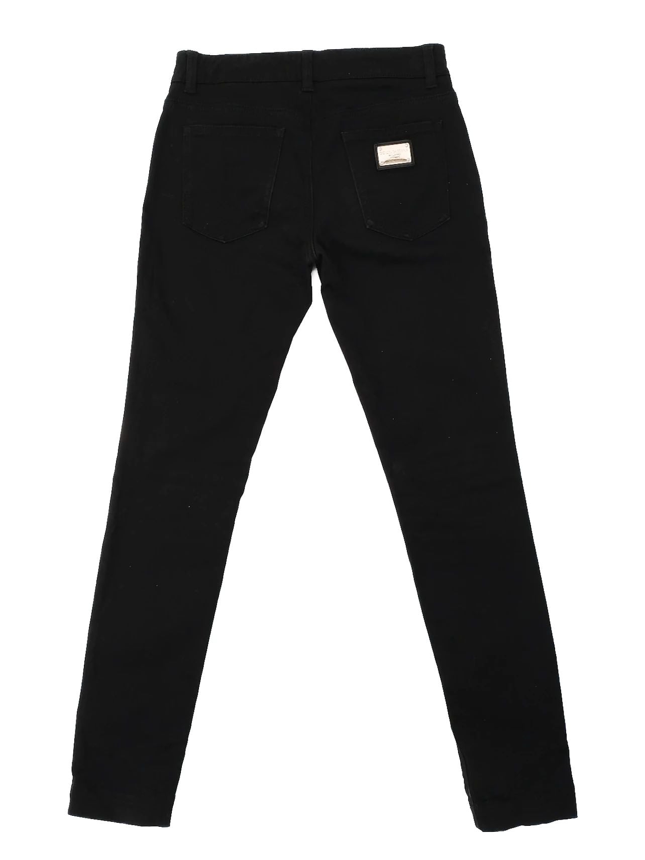 Excellent Dolce Gabbana Black Jeans with Gold Hardware