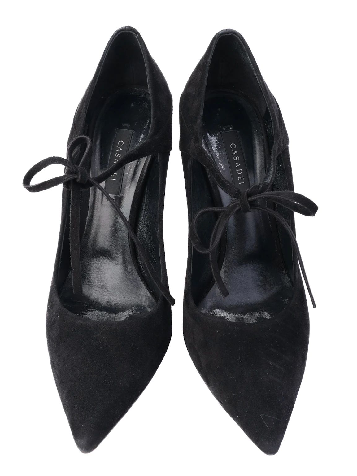 Excellent Casadei Black Suede High-Heeled Shoes Size N/A