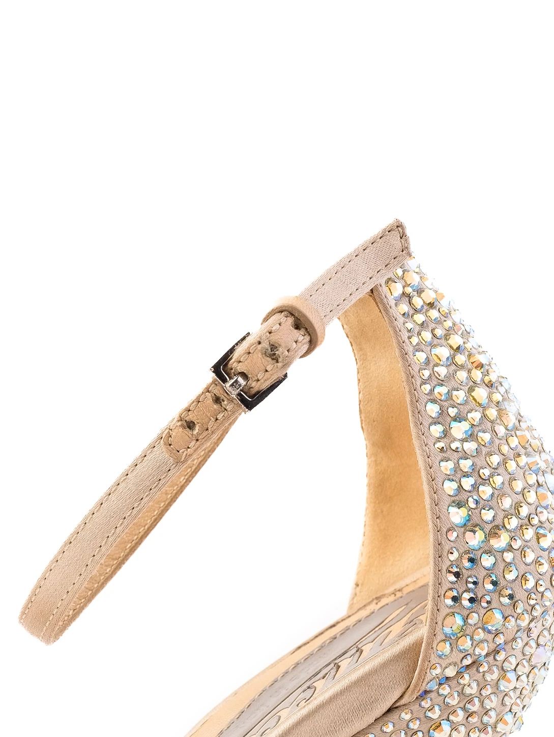 Excellent Gucci High-Heeled Shoes White Fabric Open Toe Size N/A