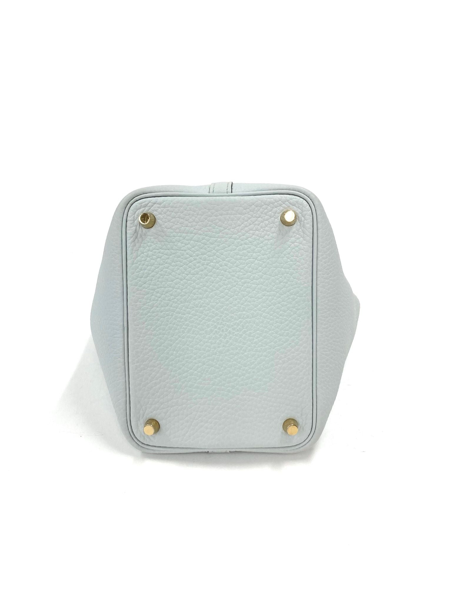 Hermes Lightblue Picotin PM,Taurillon Clemence GHW  B Stamp