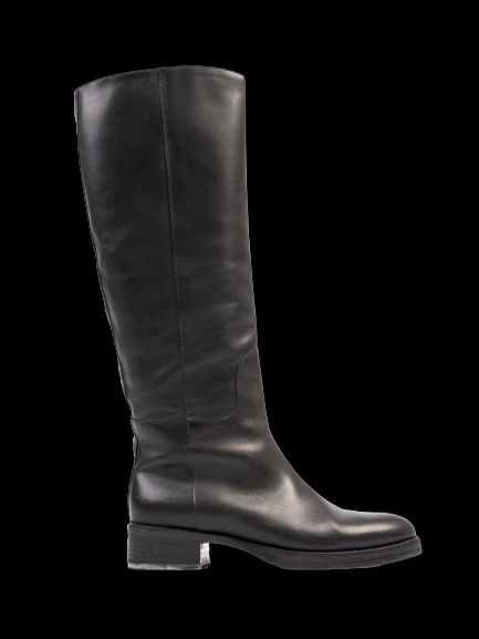 Excellent Max Mara Black Knee-High Leather Boots Size 37
