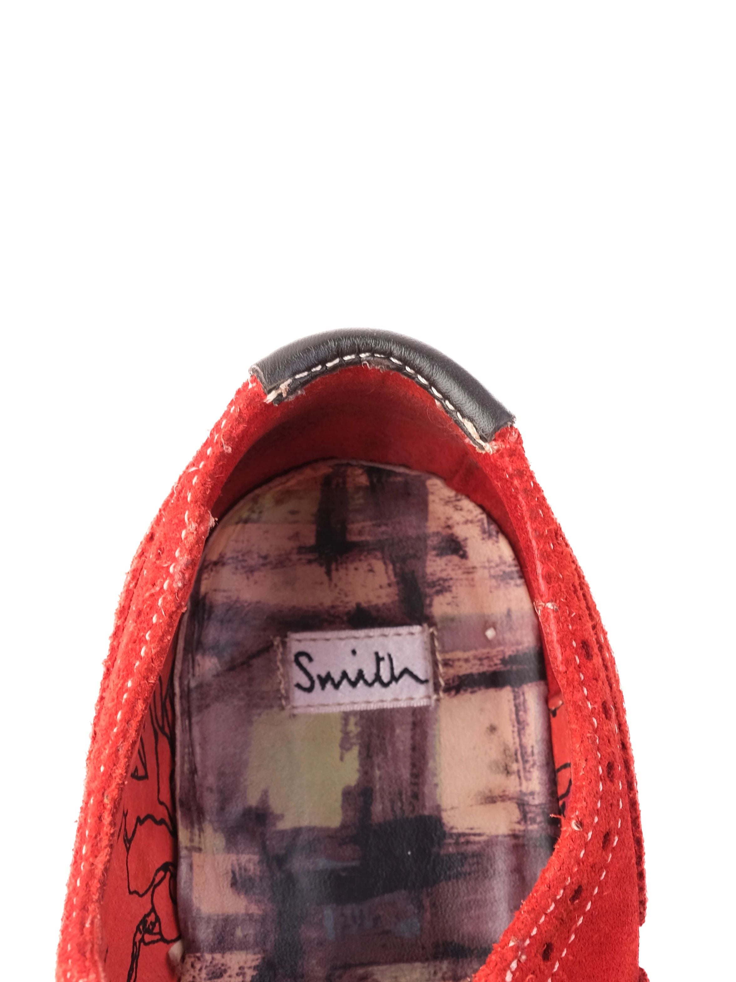 Excellent Paul Smith Red Leather Brogue Shoes Size 41