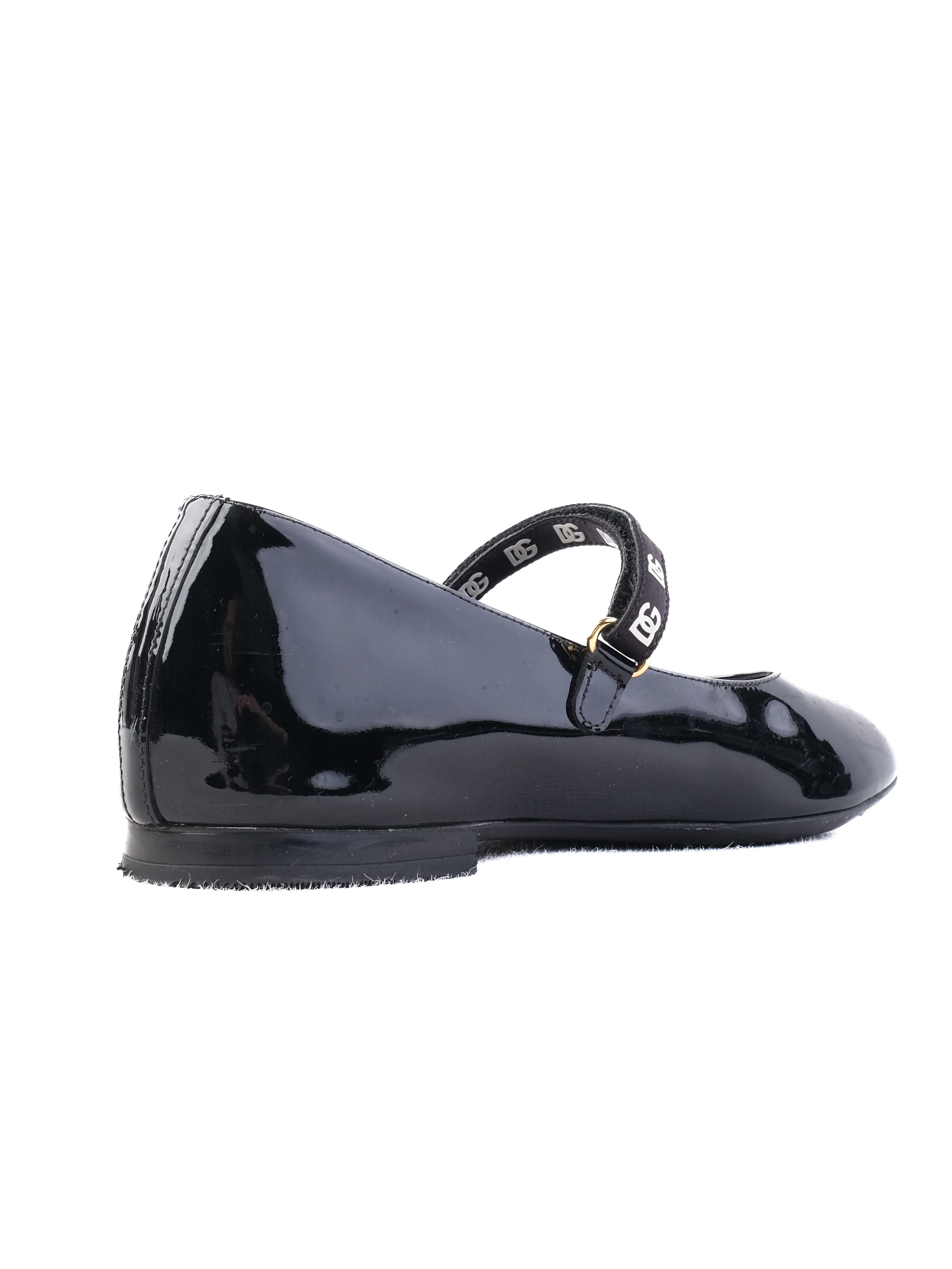 Excellent Dolce Gabbana Black Lacquer Mary Jane Shoes for Kids Size 33