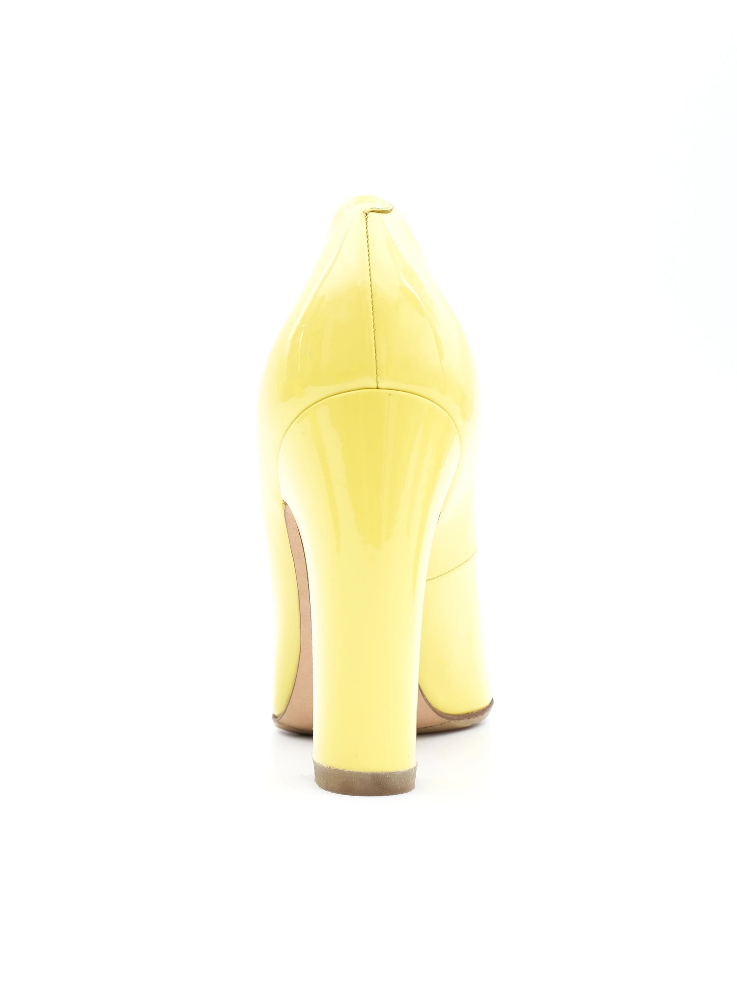 Excellent Dolce Gabbana Yellow Leather High-Heeled Shoes