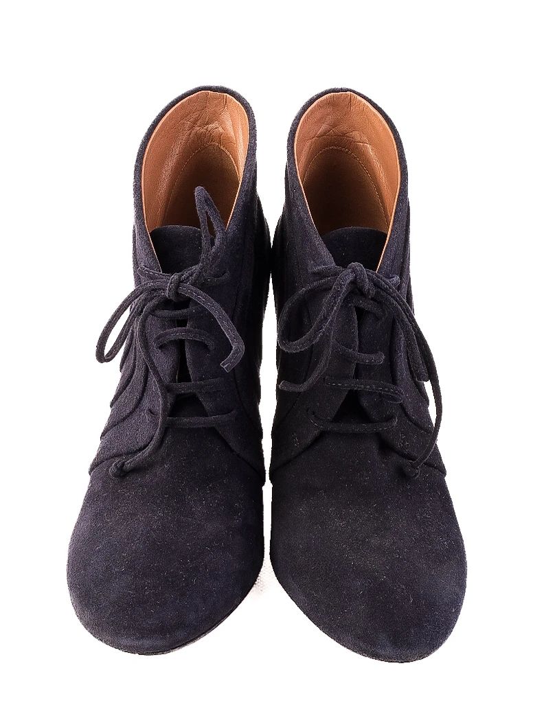 Excellent Alaia Blue Leather High-Heeled Ankle Boot Size 36.5