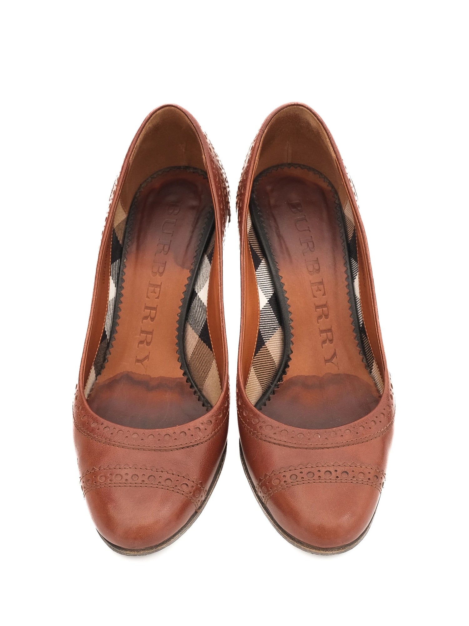 Excellent Burberry Orange Leather High-Heeled Shoes Size 35