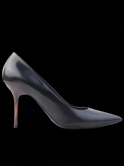 Burberry Black High-Heeled Stiletto Leather Shoe Size 39