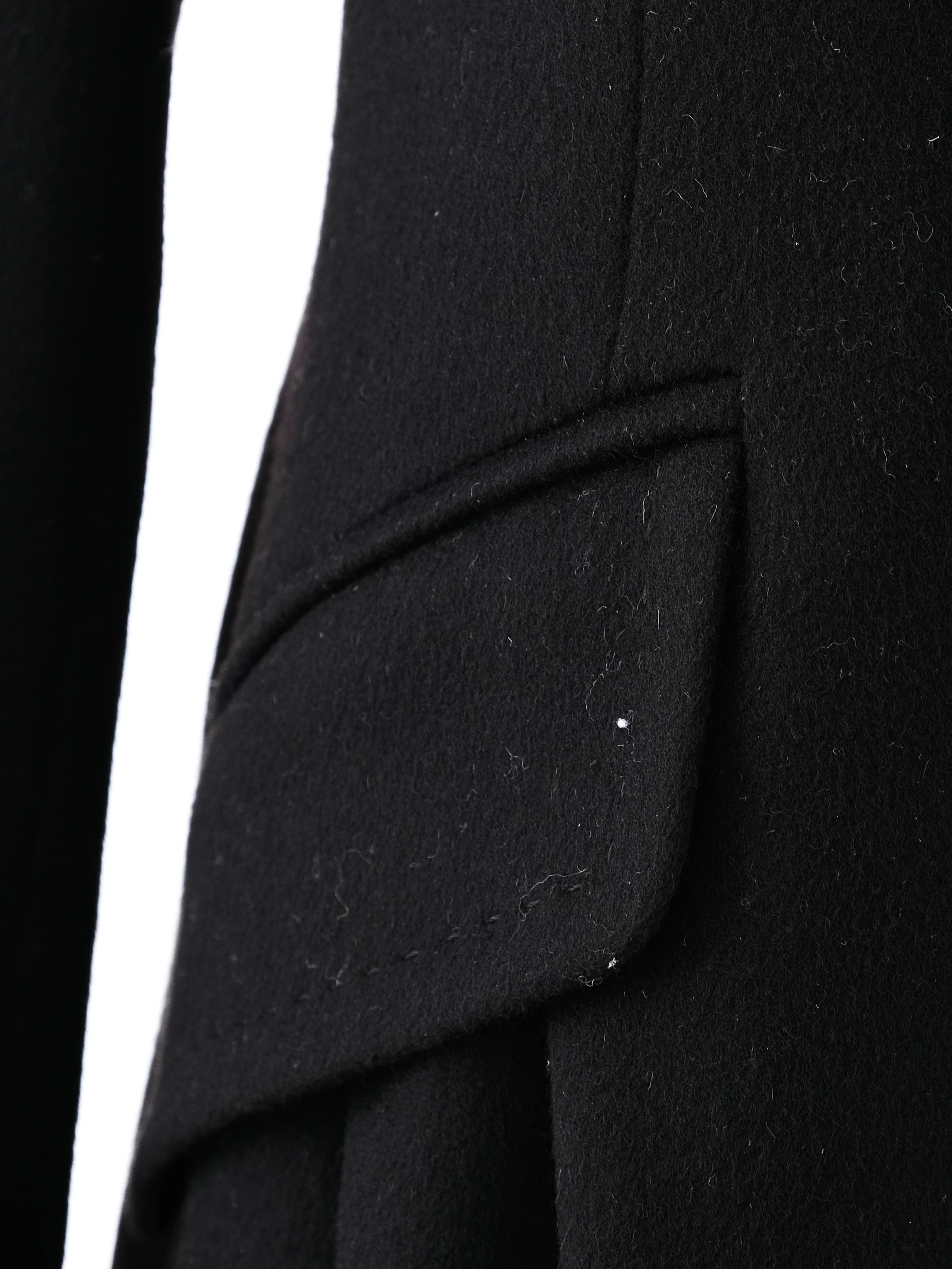 Excellent Escada Black Wool Coat Size M Long Sleeve Tailored Fit