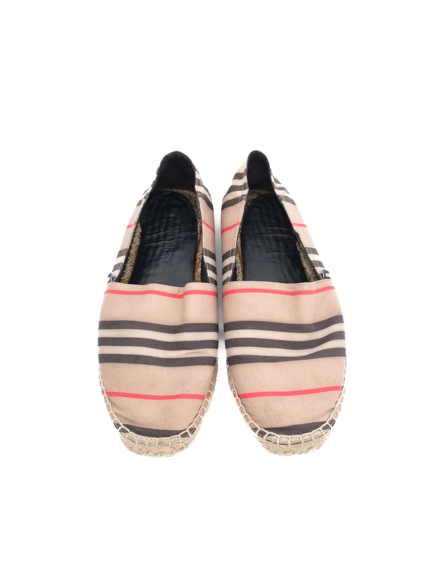 Excellent Burberry Striped Espadrilles Women Combined Textile Size N/A