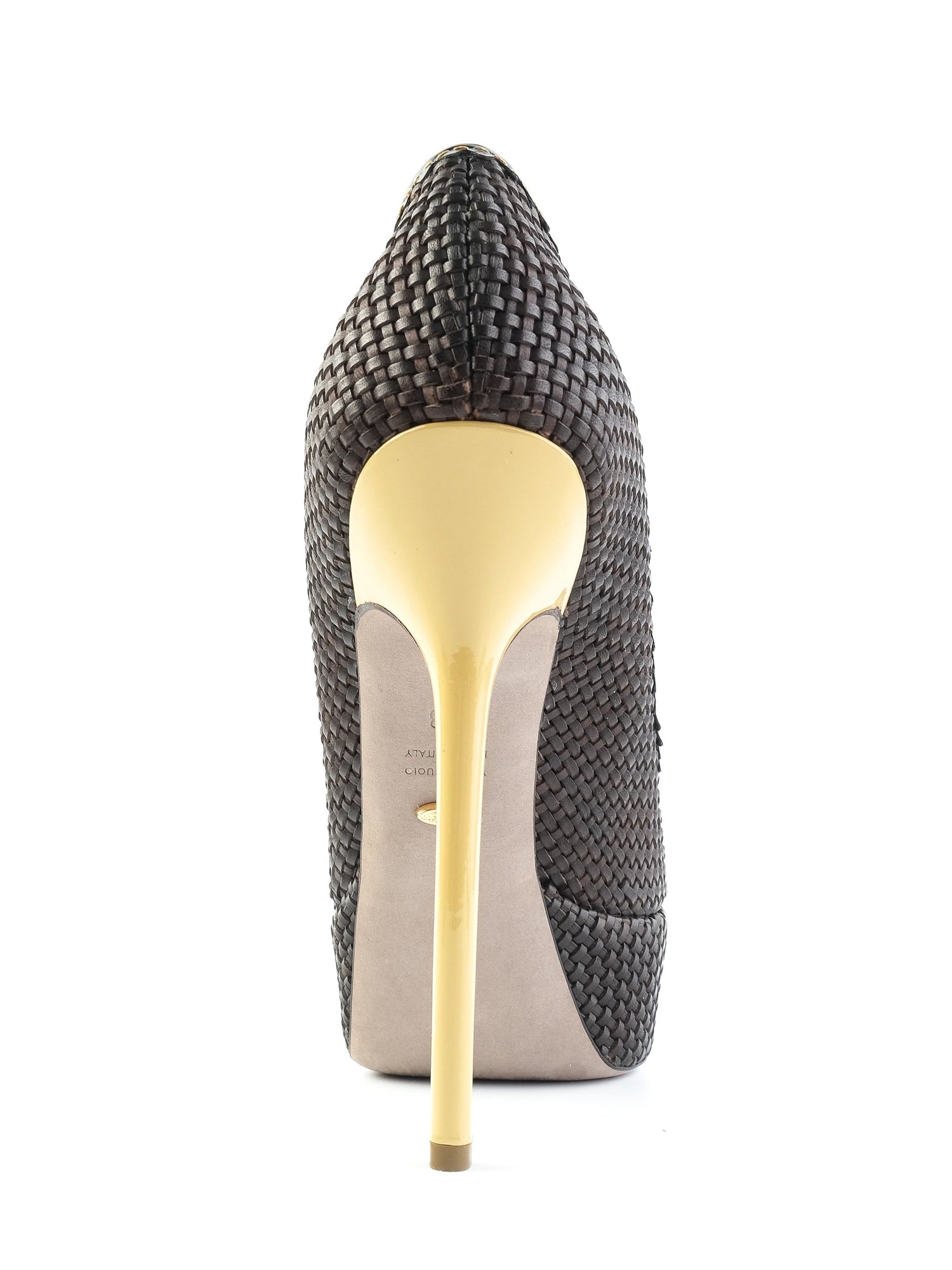 NEW Sergio Rossi Black Leather High-Heeled Shoes Size 38