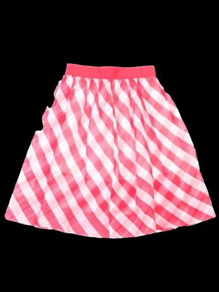 Excellent Monnalisa Pink & White Checkered Skirt Size 10 for Kids