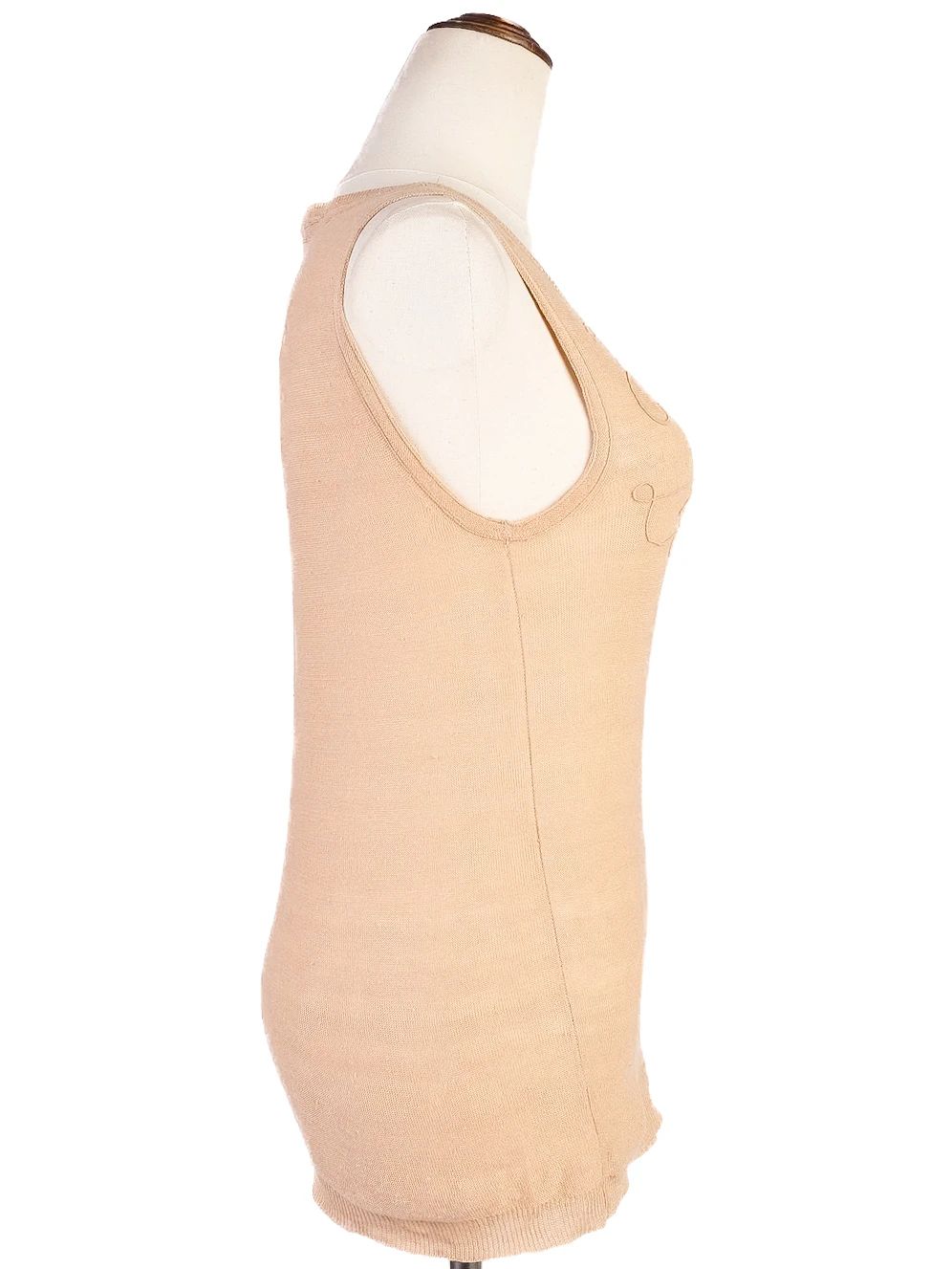 Excellent DKNY Floral Embroidered Orange Cotton Sleeveless Shirt S