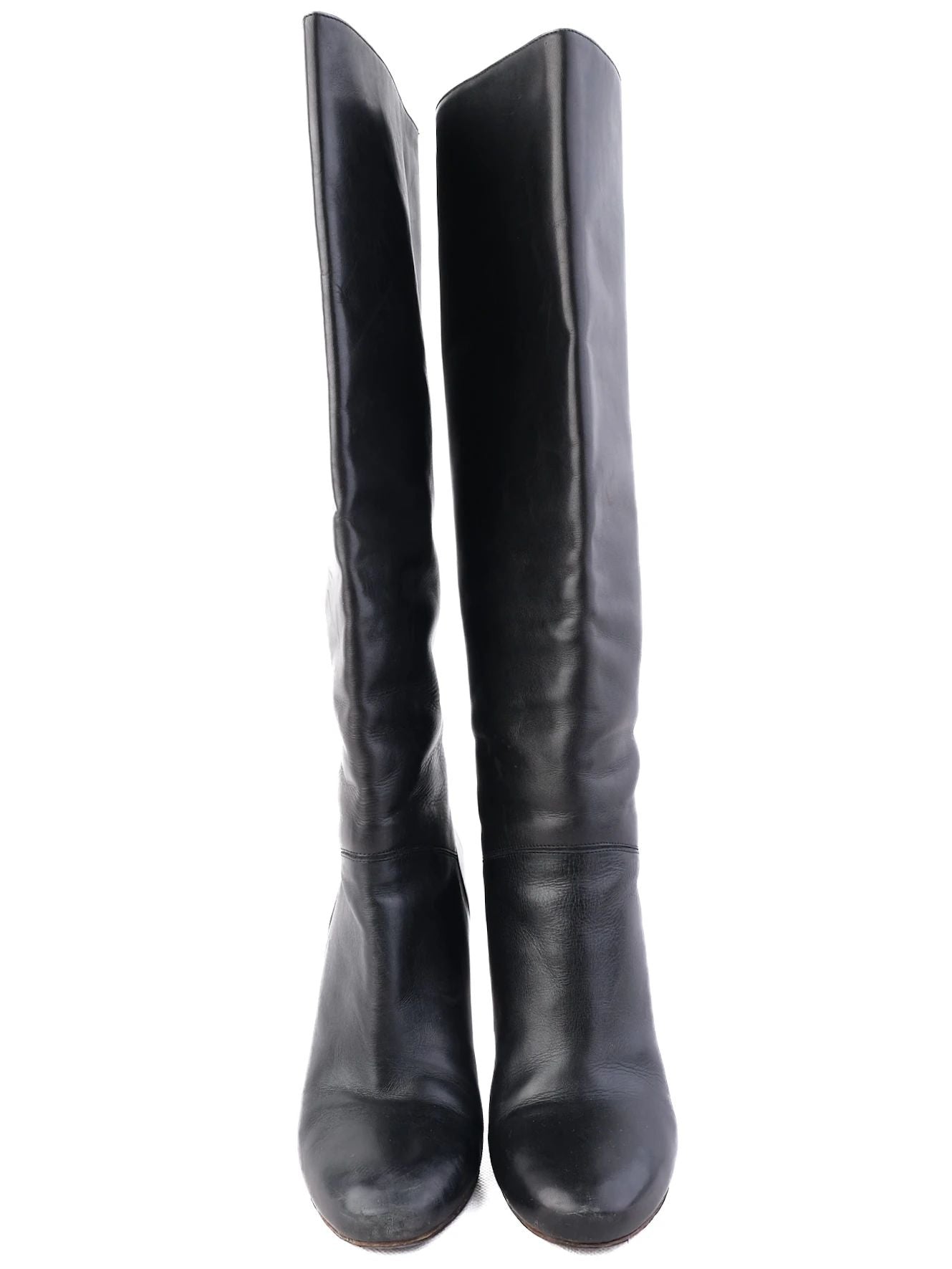 Excellent Marc Jacobs Black Leather Knee-High Boots with High Heel