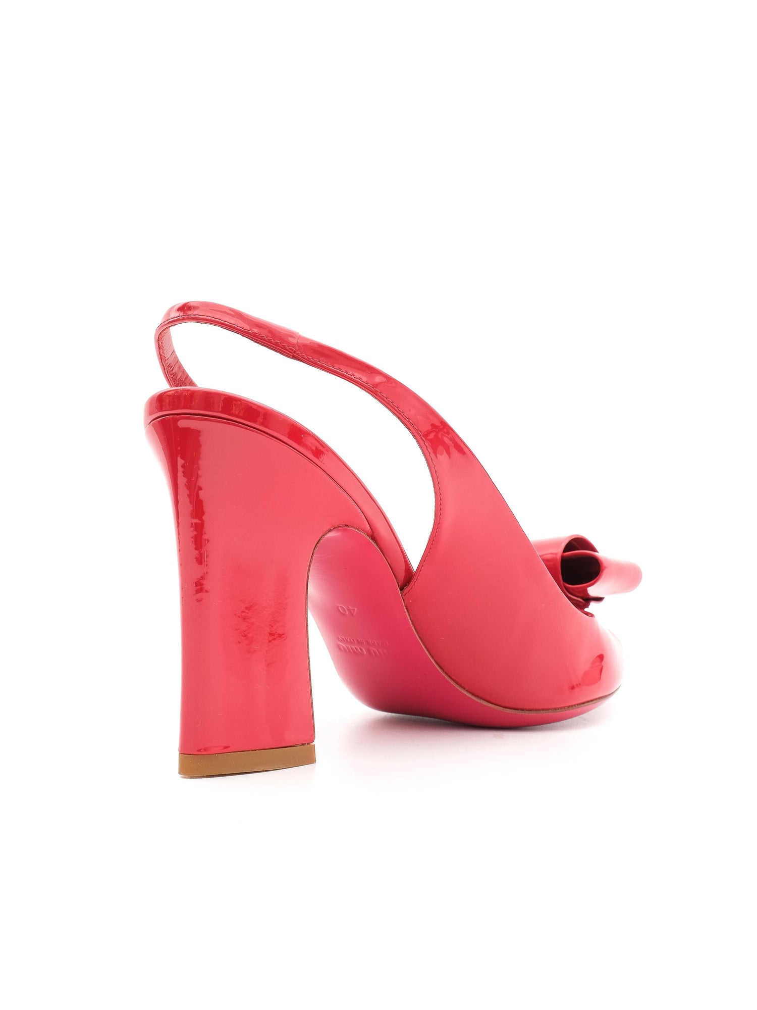 Excellent Miu Miu Red Patent Leather Slingback Heels Size 40