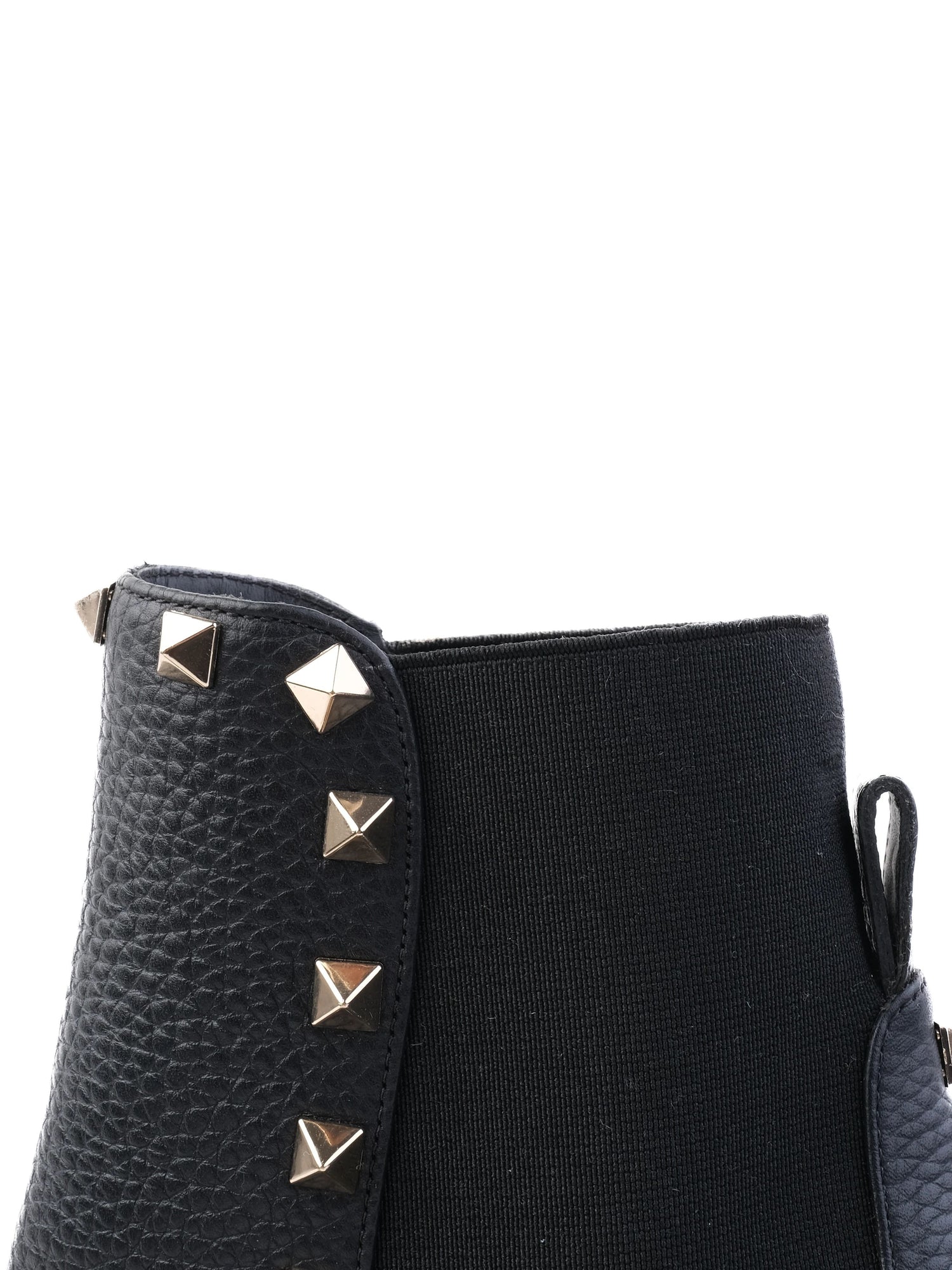 Valentino Black Leather Ankle Boots with Chunky Heel Size 39
