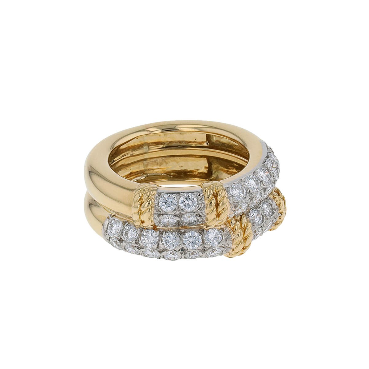 Fred Isaure diamonds, gold and platinum ring