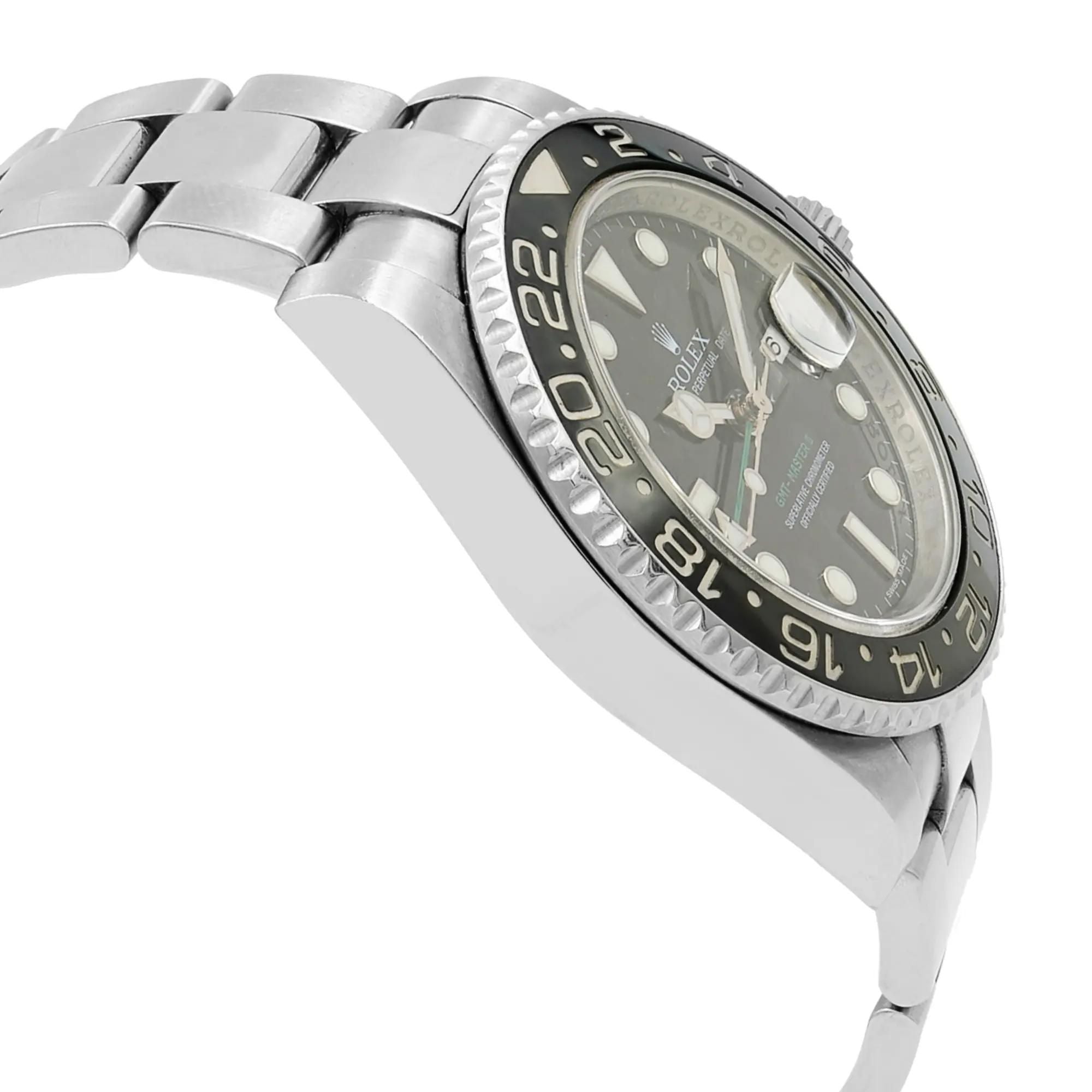 Rolex Gmt-master II Black Index Dial Oyster Steel Automatic Mens Watch 116710LN