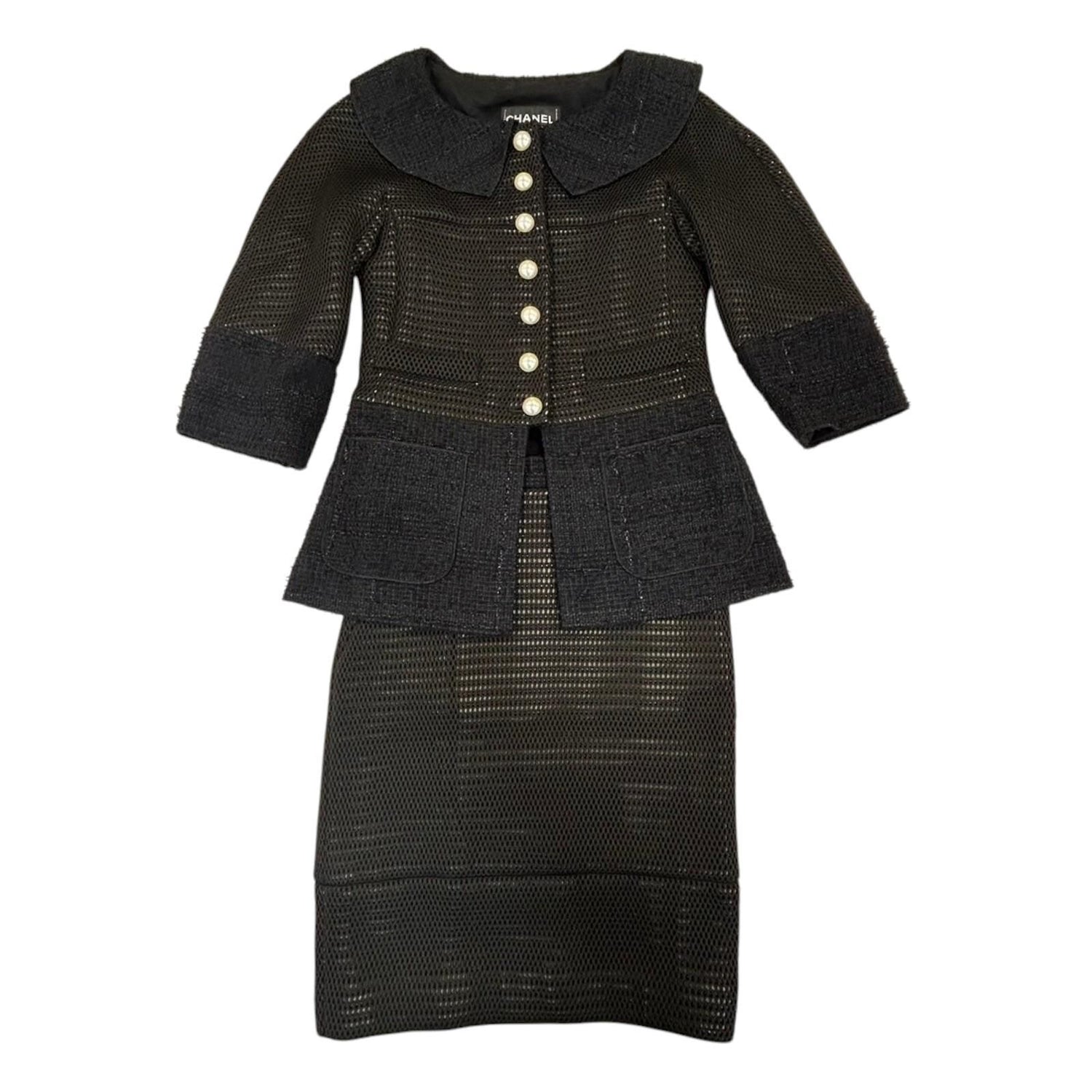Chanel Jacket Skirt Setup P 45896w 05279 Nylon Black 34 Cc Coco