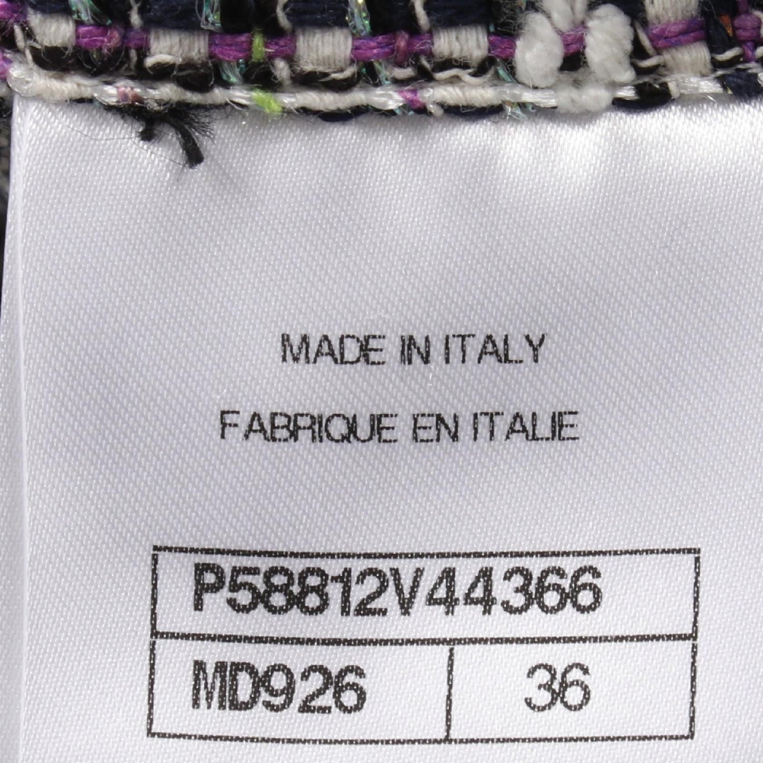 Chanel White Navy Multicolor Coco Mark Dress Fabric P 58812