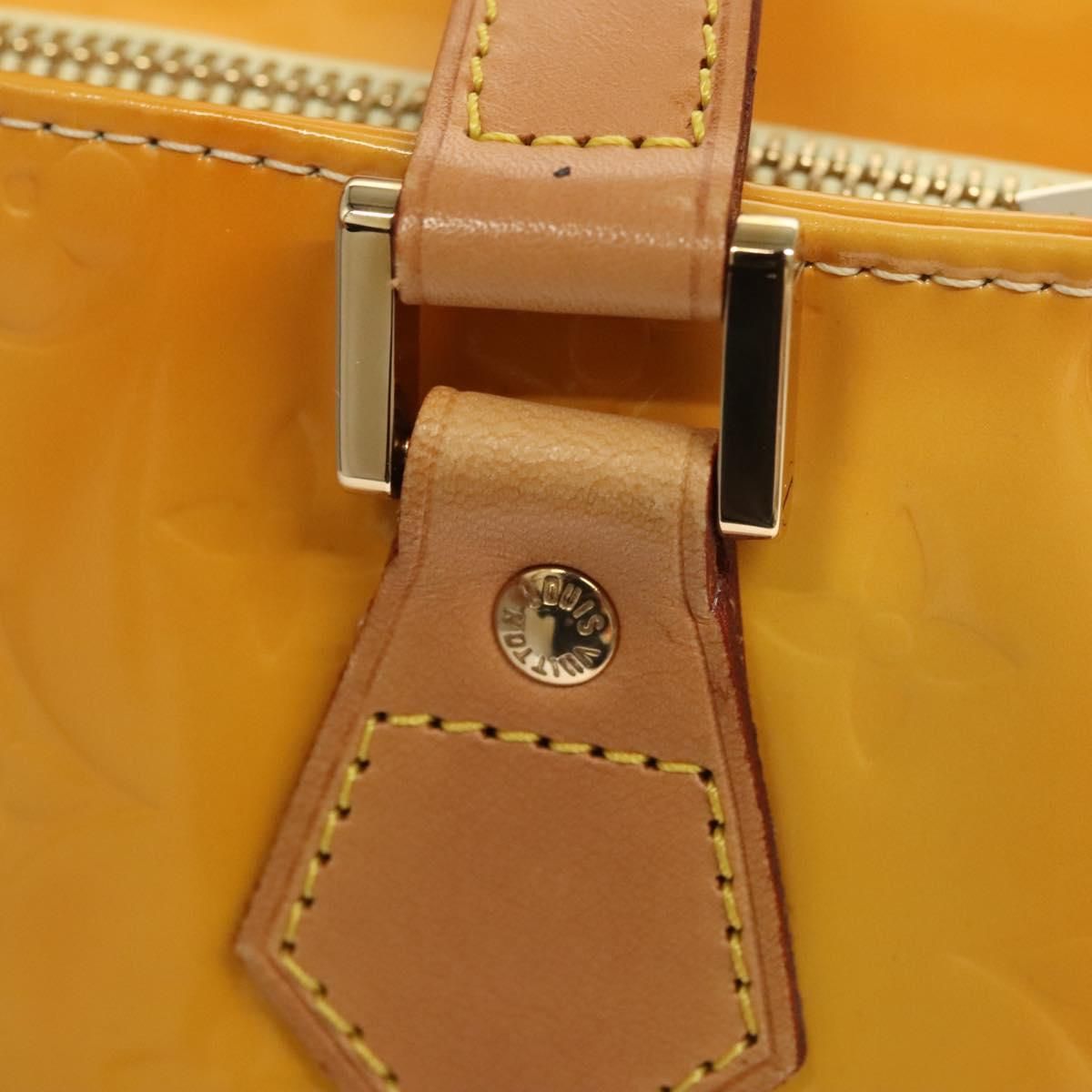 Louis Vuitton Vernis Houston Hand Bag Lime Yellow M 91055 Lv Auth