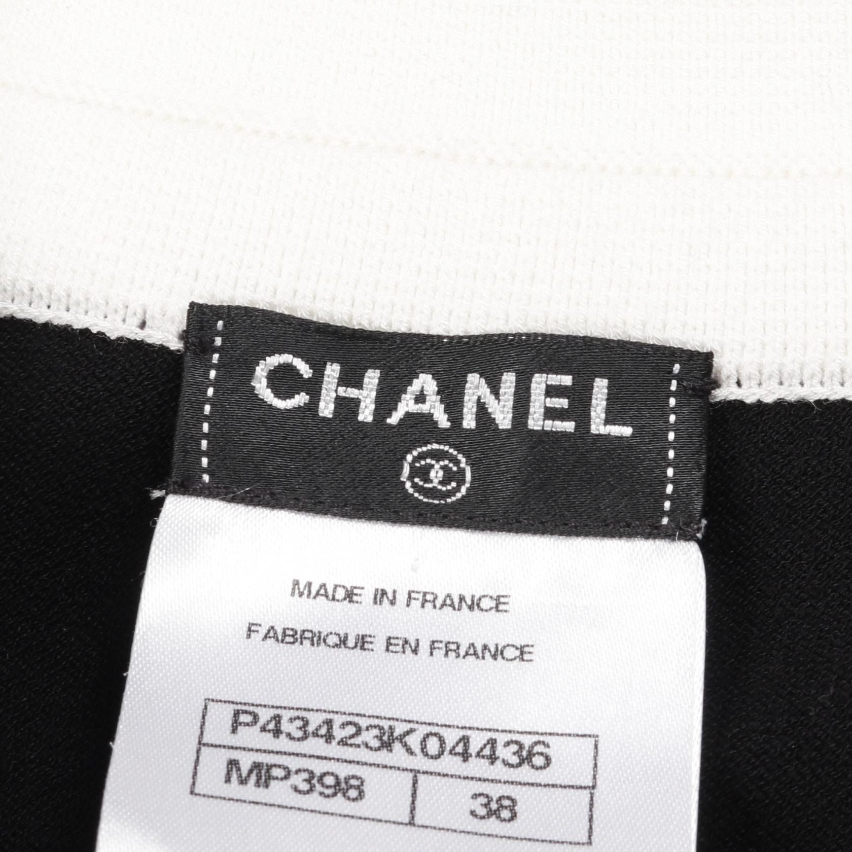 Chanel Black White Coco Mark Button Dress Cotton Rayon P 43423k 04436